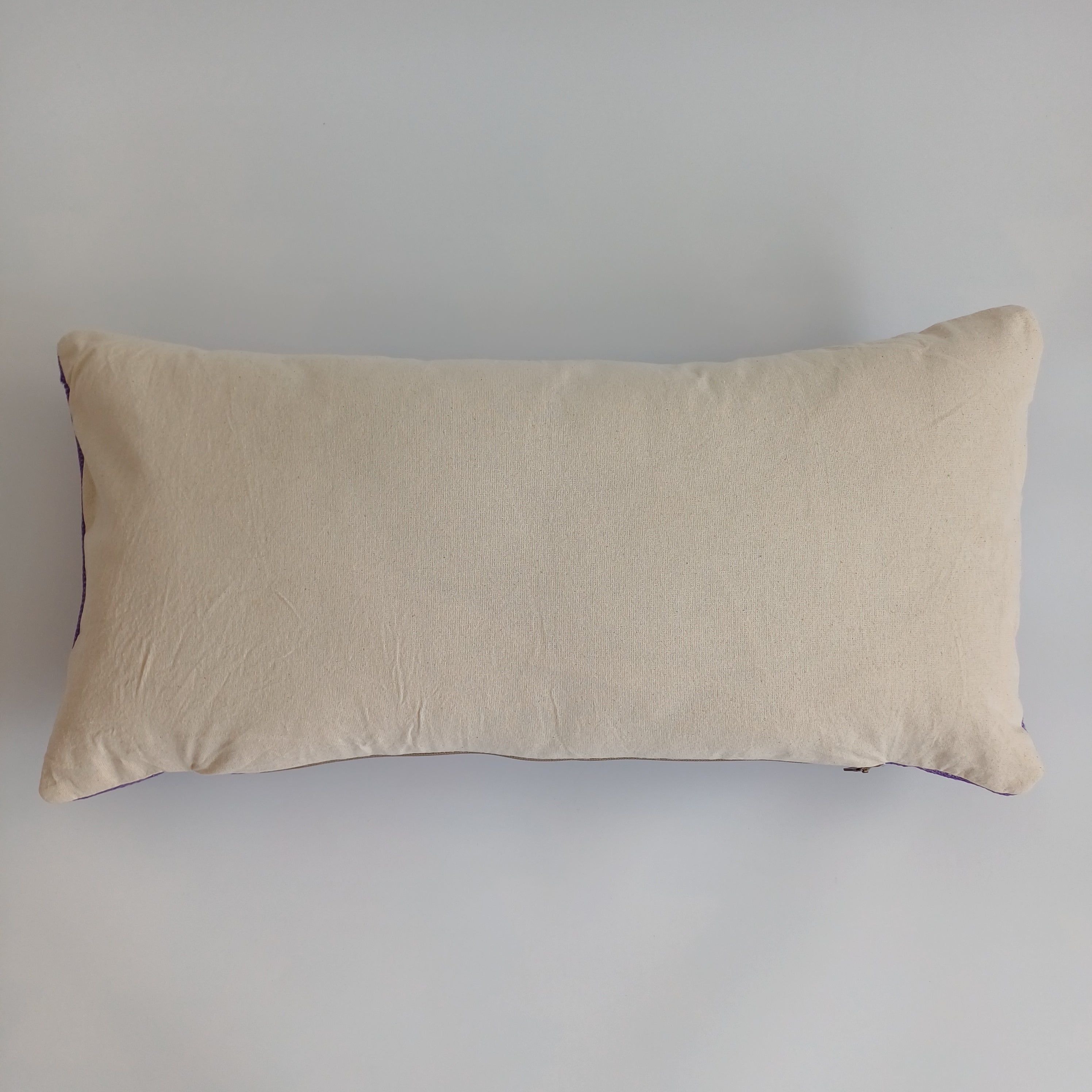 Moroccan Handmade Purple Cactus Silk Cushion Cover 24''x12'' / 60x30 CM