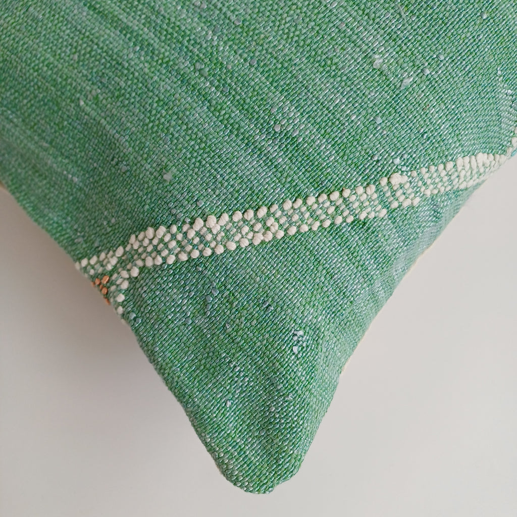 Moroccan Handmade Sage Green Cactus Silk Cushion Cover 24''x12'' / 60x30 CM