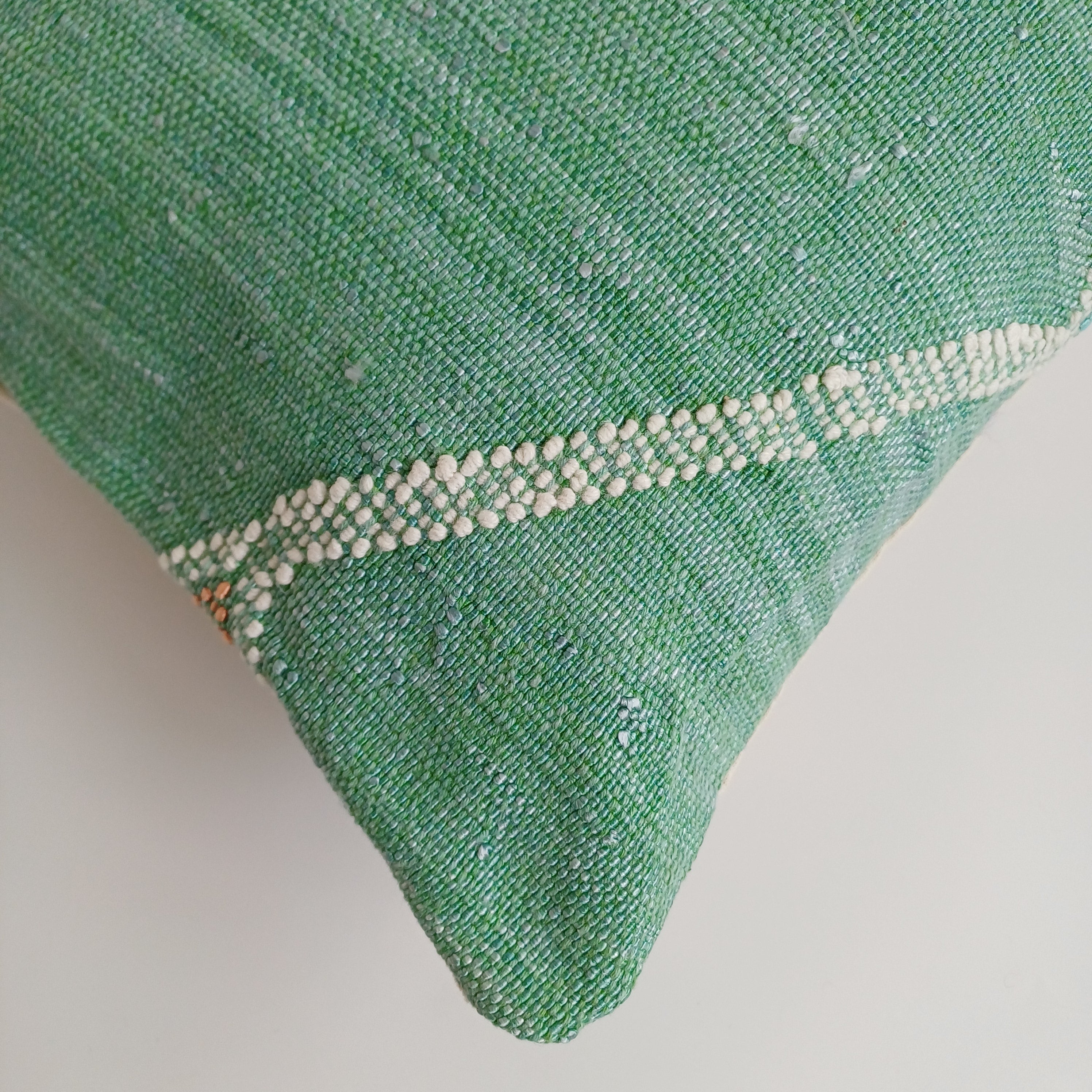Moroccan Handmade Sage Green Cactus Silk Cushion Cover 24''x12'' / 60x30 CM