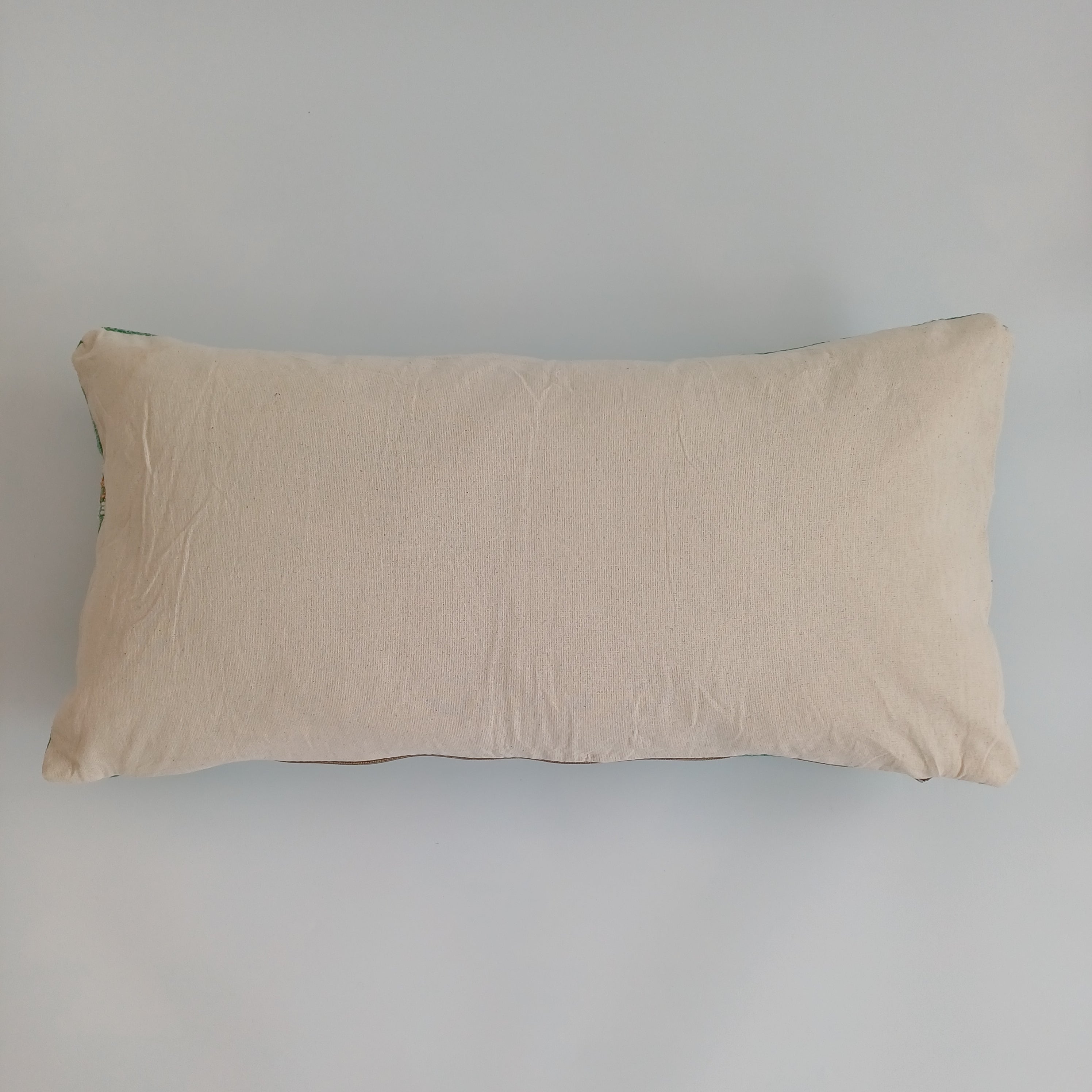 Moroccan Handmade Sage Green Cactus Silk Cushion Cover 24''x12'' / 60x30 CM