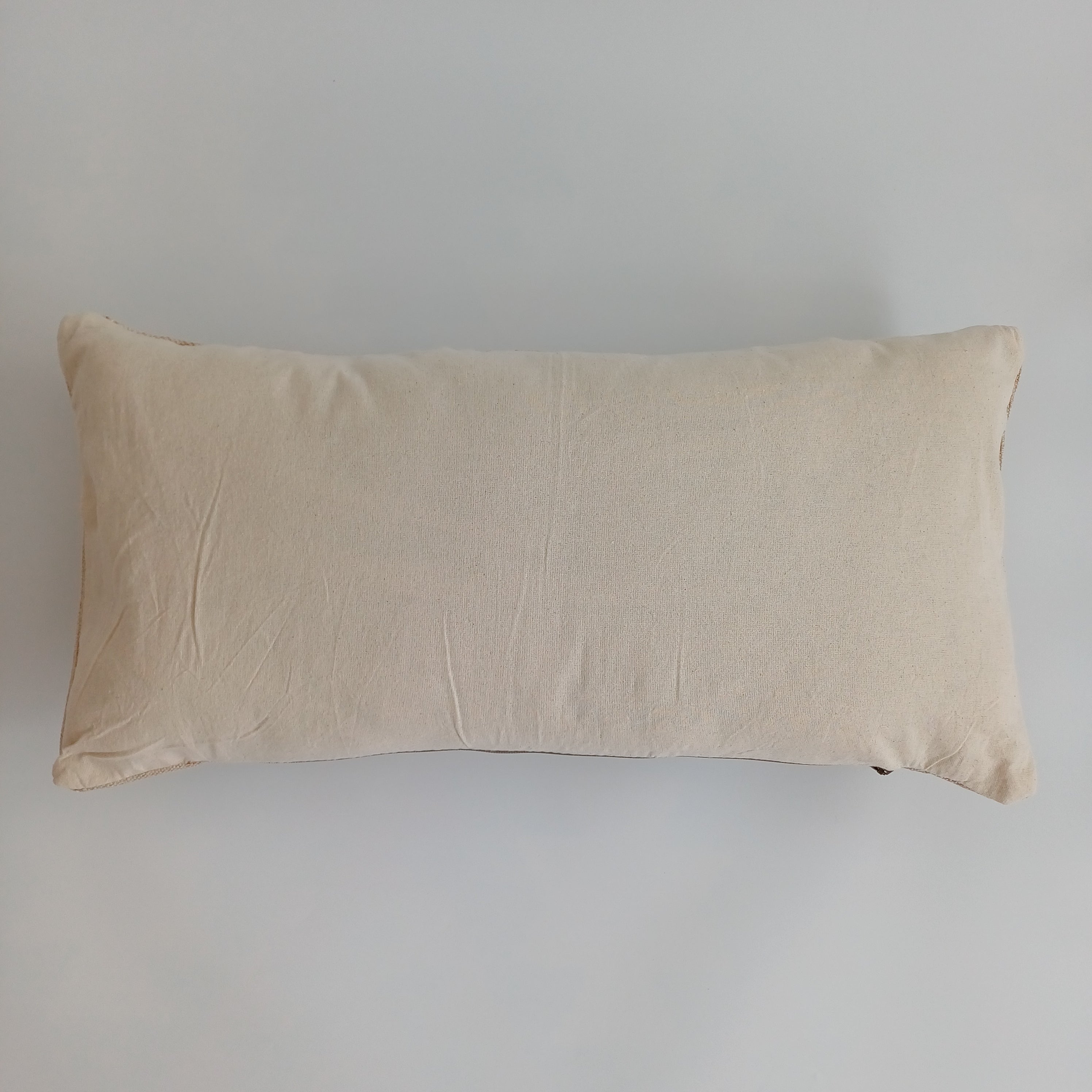 Moroccan Handmade Oatmeal Cactus Silk Cushion Cover 24''x12'' / 60x30 CM