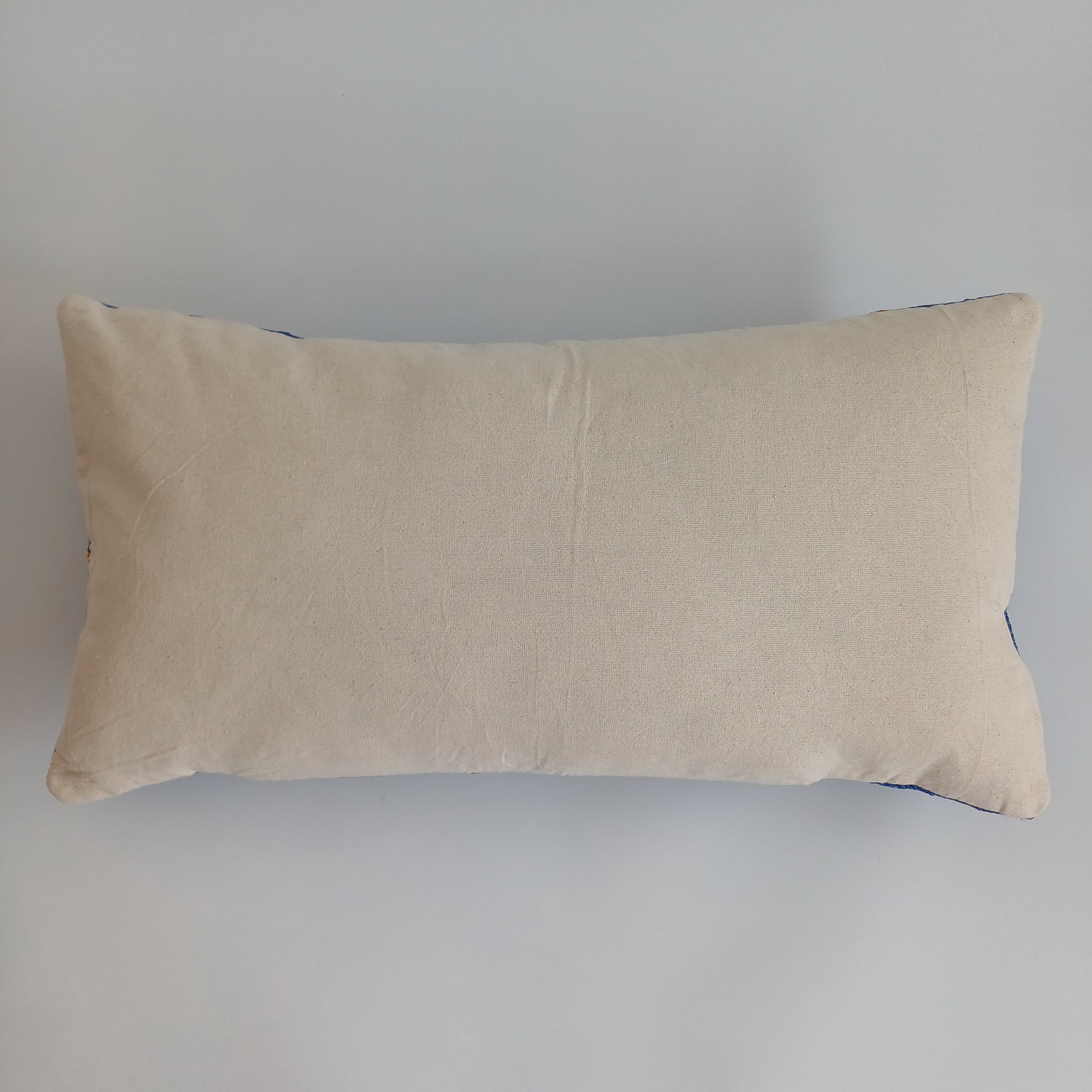 Moroccan Handmade Royal Blue Cactus Silk Cushion Cover 24''x12'' / 60x30 CM