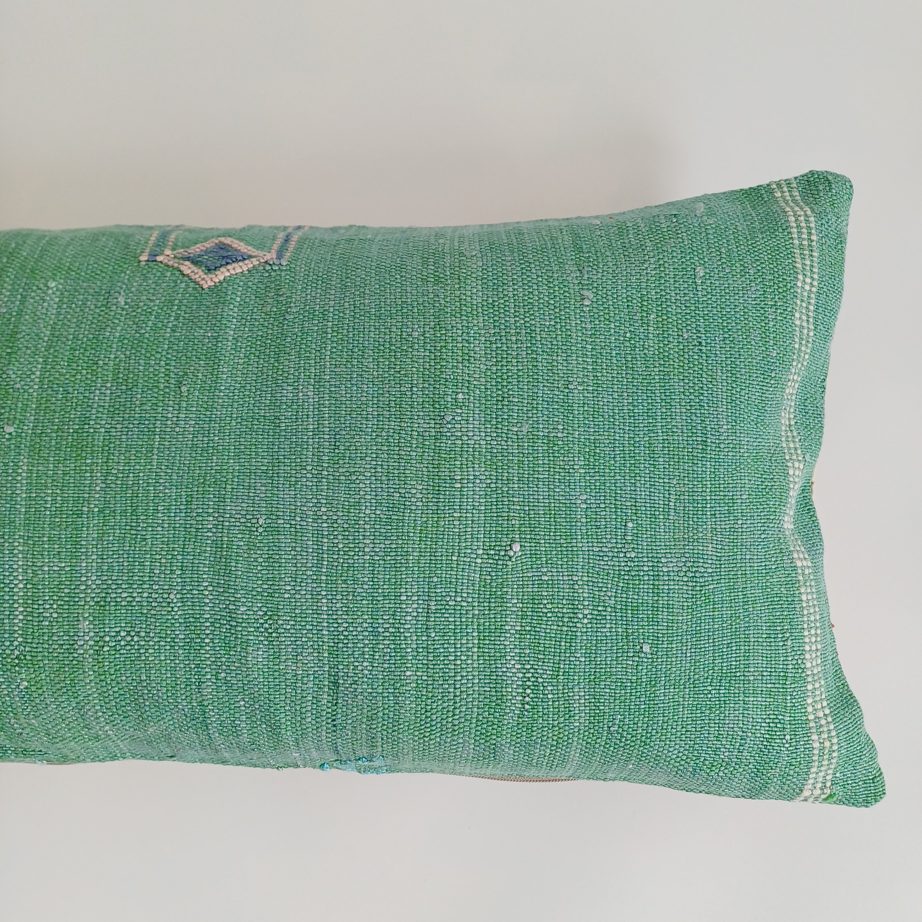 Moroccan Handmade Sage Green Cactus Silk Cushion Cover 24''x12'' / 60x30 CM