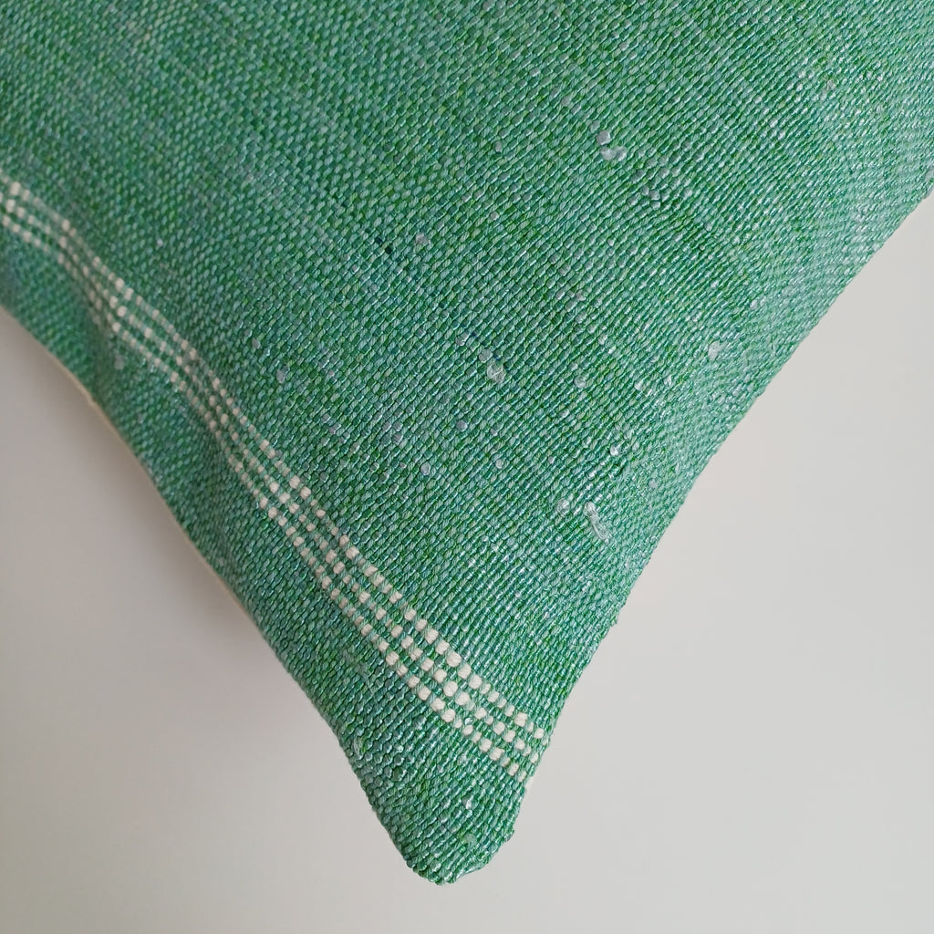 Moroccan Handmade Sage Green Cactus Silk Cushion Cover 24''x12'' / 60x30 CM