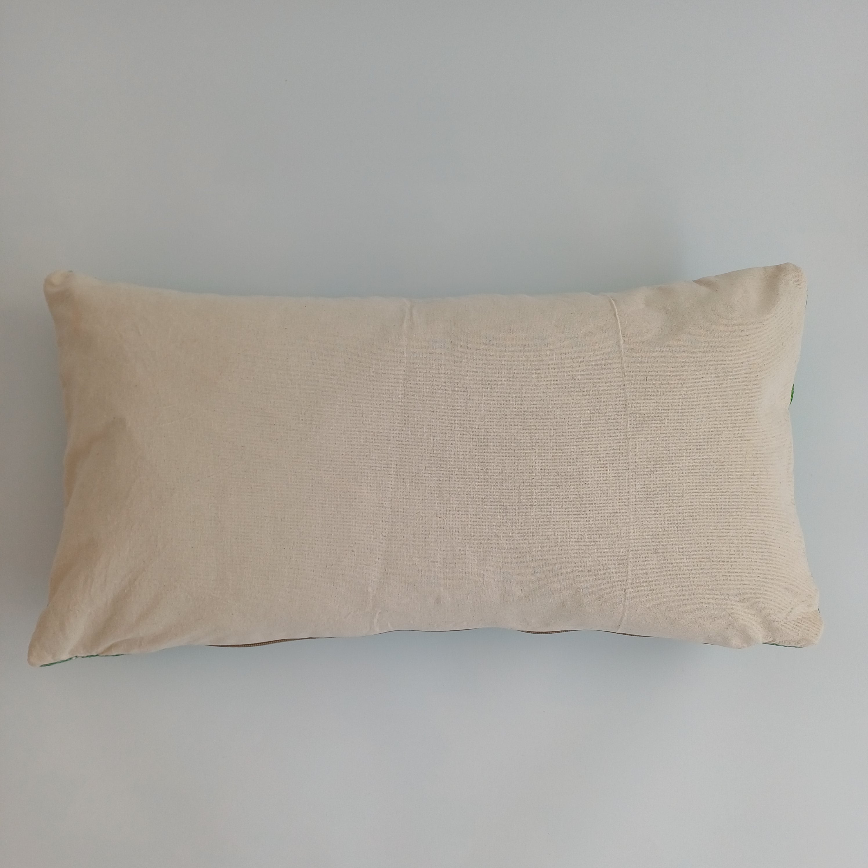 Moroccan Handmade Sage Green Cactus Silk Cushion Cover 24''x12'' / 60x30 CM