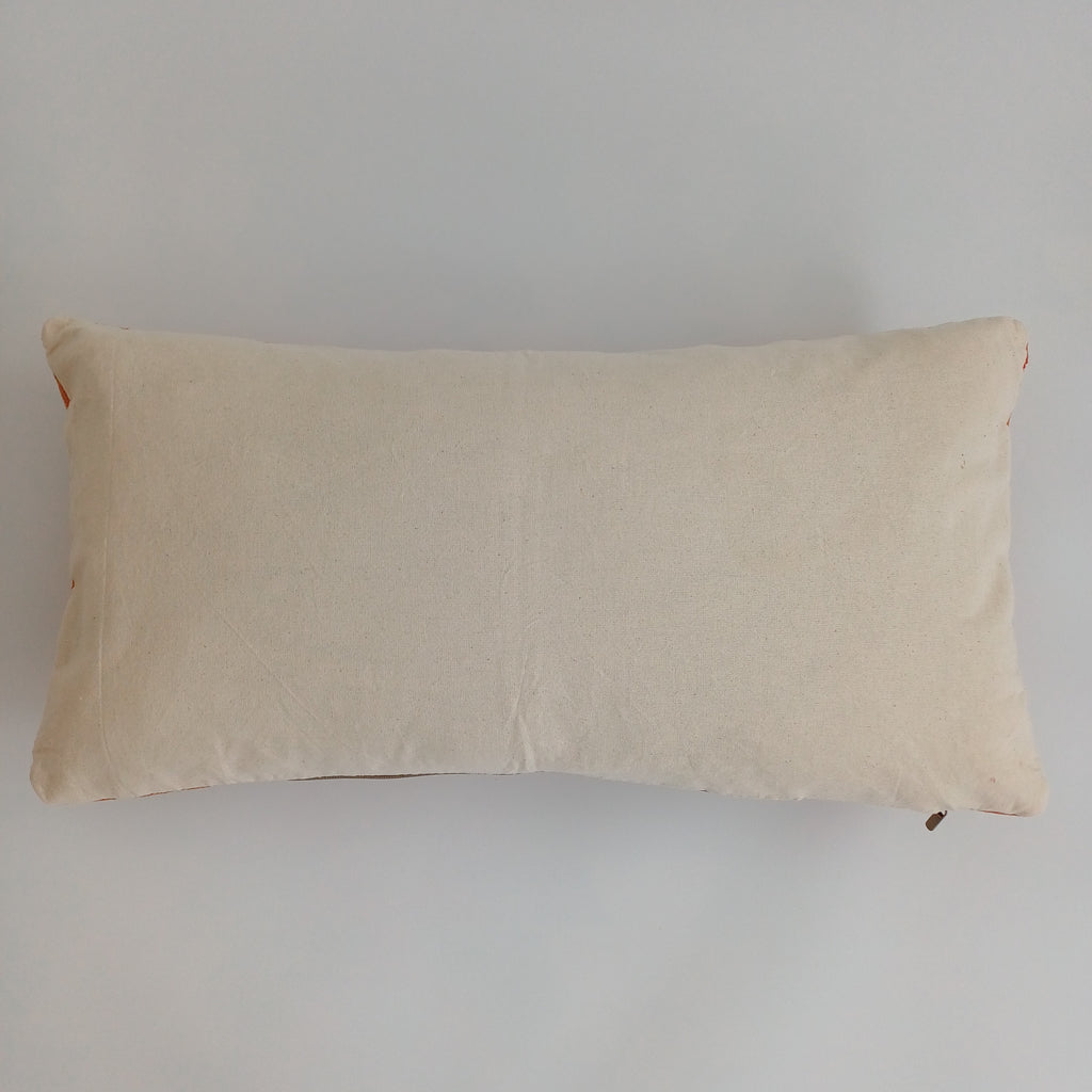 Moroccan Handmade Sunset Orange Cactus Silk Cushion Cover 24''x12'' / 60x30 CM