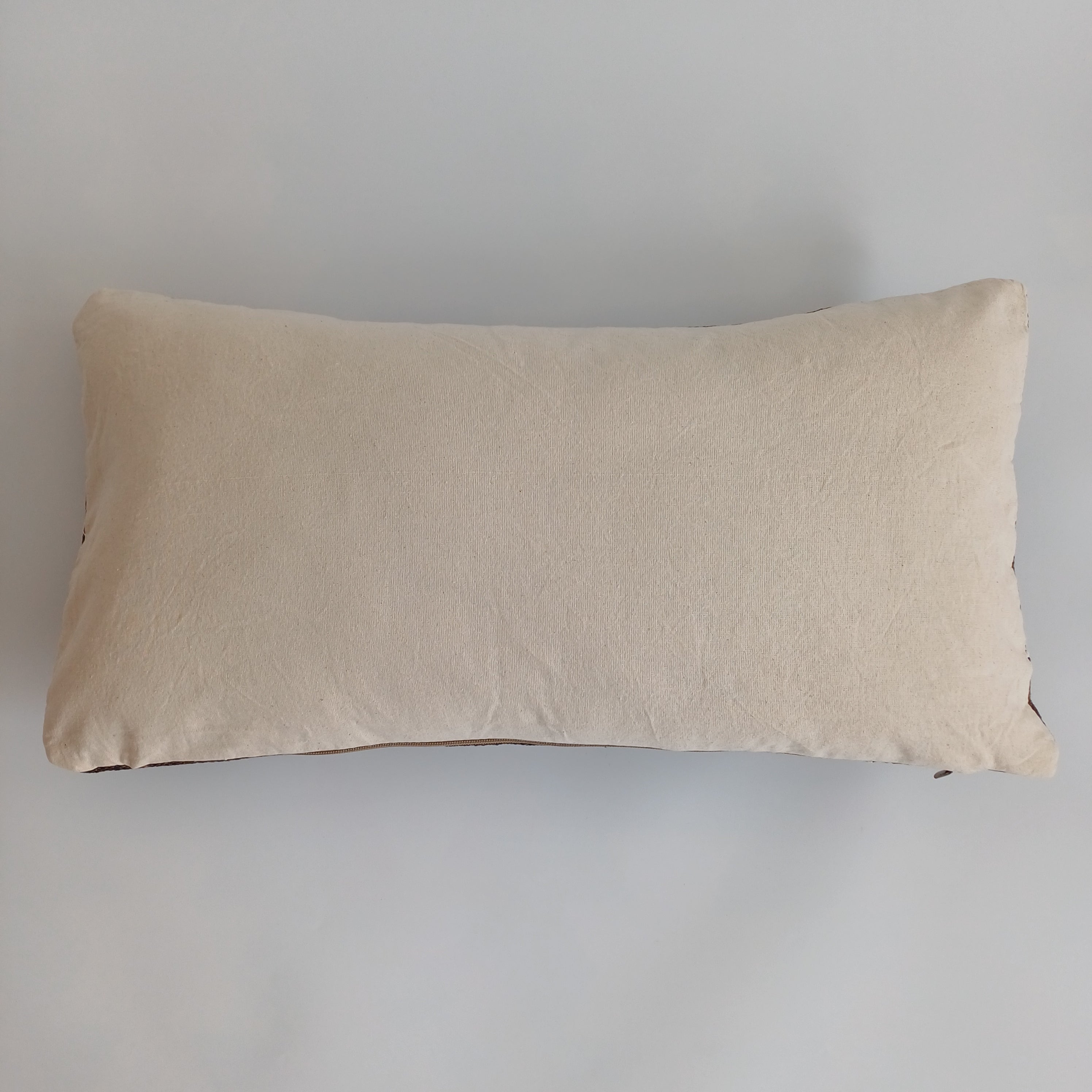 Moroccan Handmade Charcoal Brown Cactus Silk Cushion Cover 24''x12'' / 60x30 CM