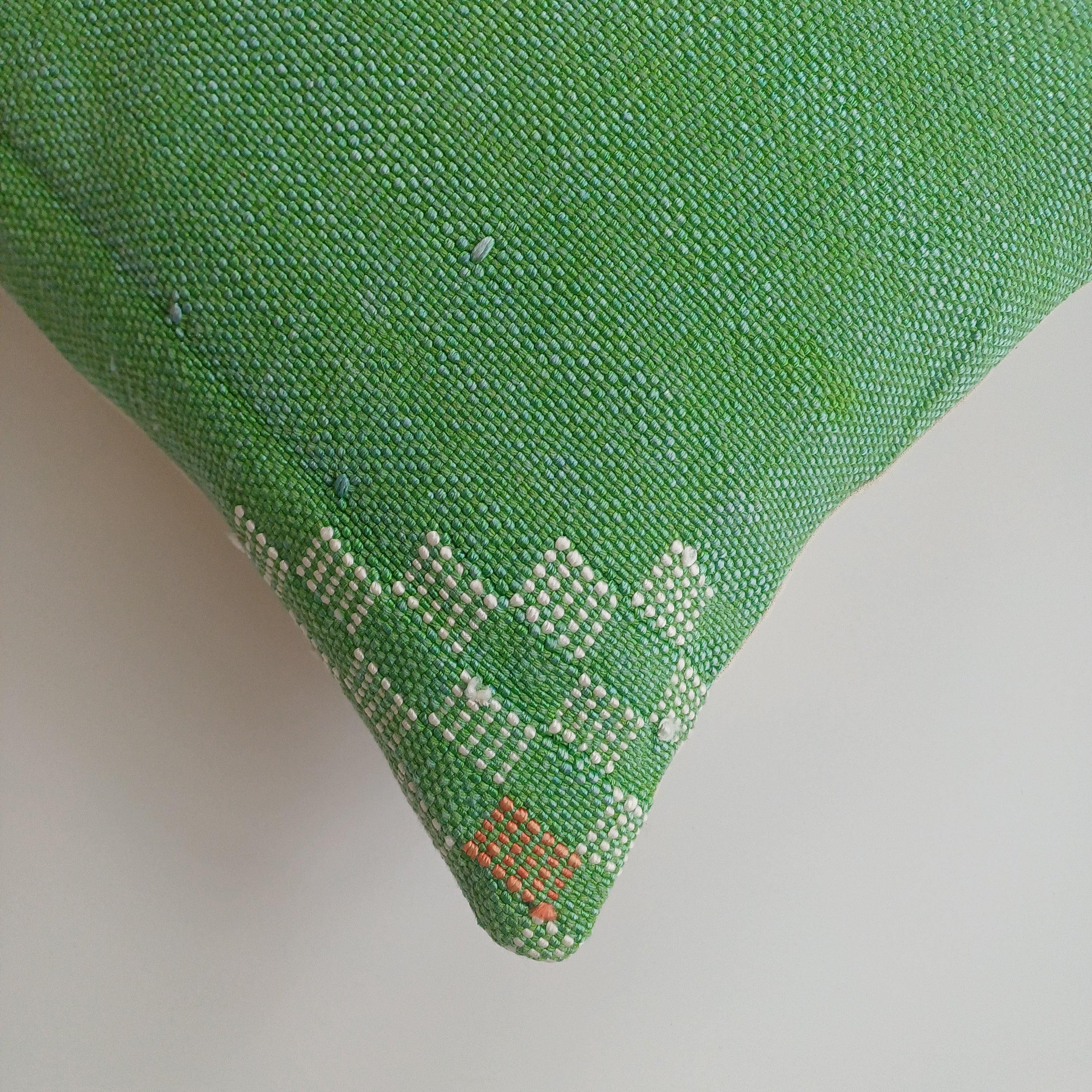 Moroccan Handmade Green Cactus Silk Cushion Cover 24''x12'' / 55x28 CM