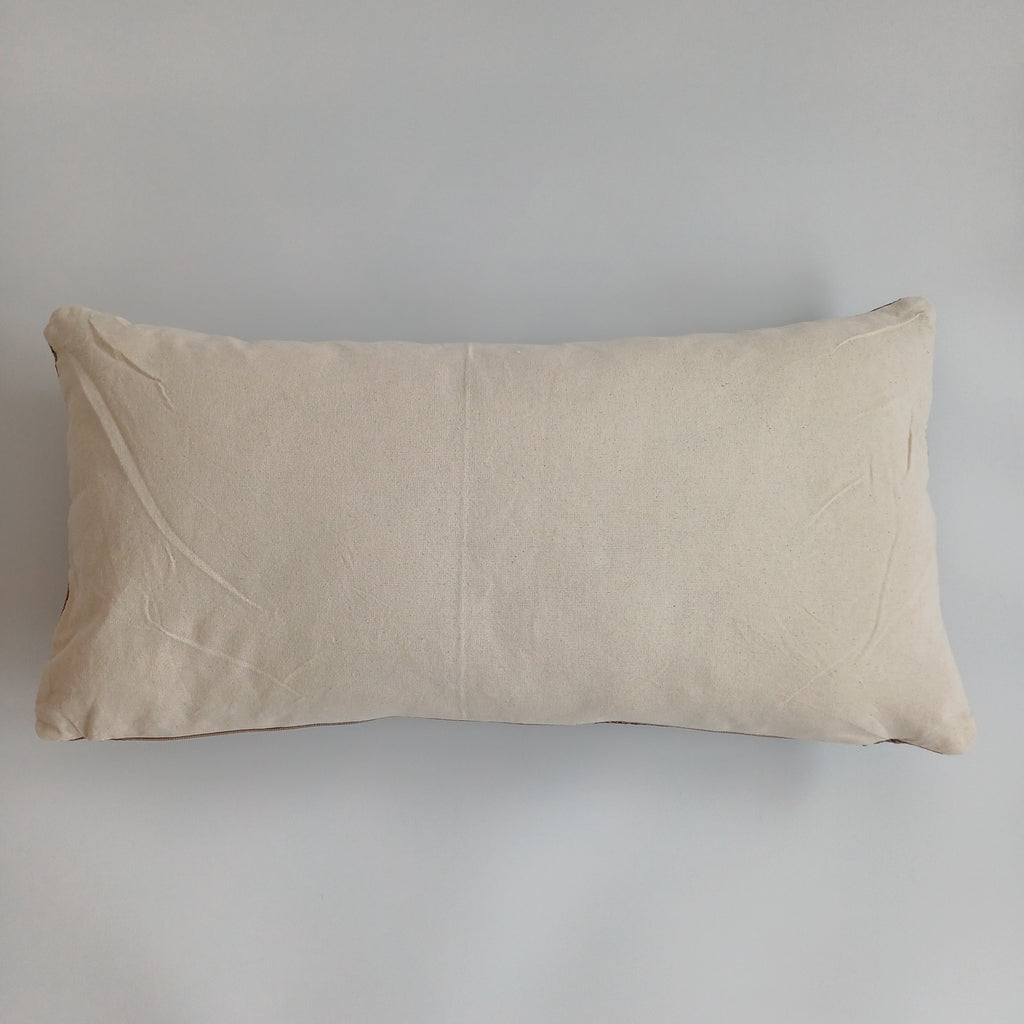 Moroccan Handmade Charcoal Brown Cactus Silk Cushion Cover 24''x12'' / 60x30 CM