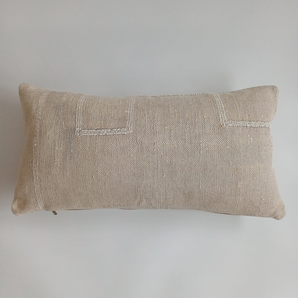 Moroccan Handmade Oatmeal Cactus Silk Cushion Cover 24''x12'' / 60x30 CM