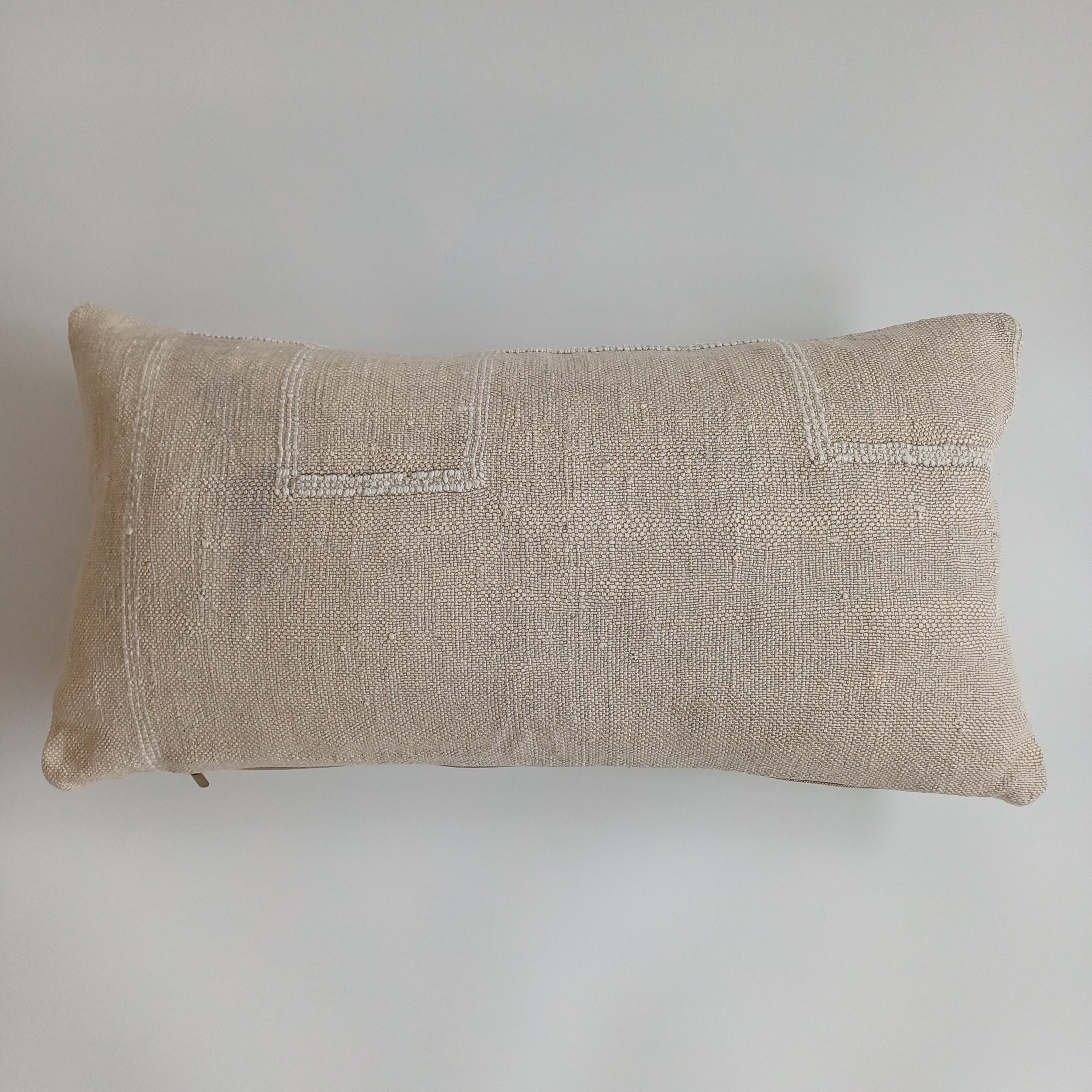 Moroccan Handmade Oatmeal Cactus Silk Cushion Cover 24''x12'' / 60x30 CM