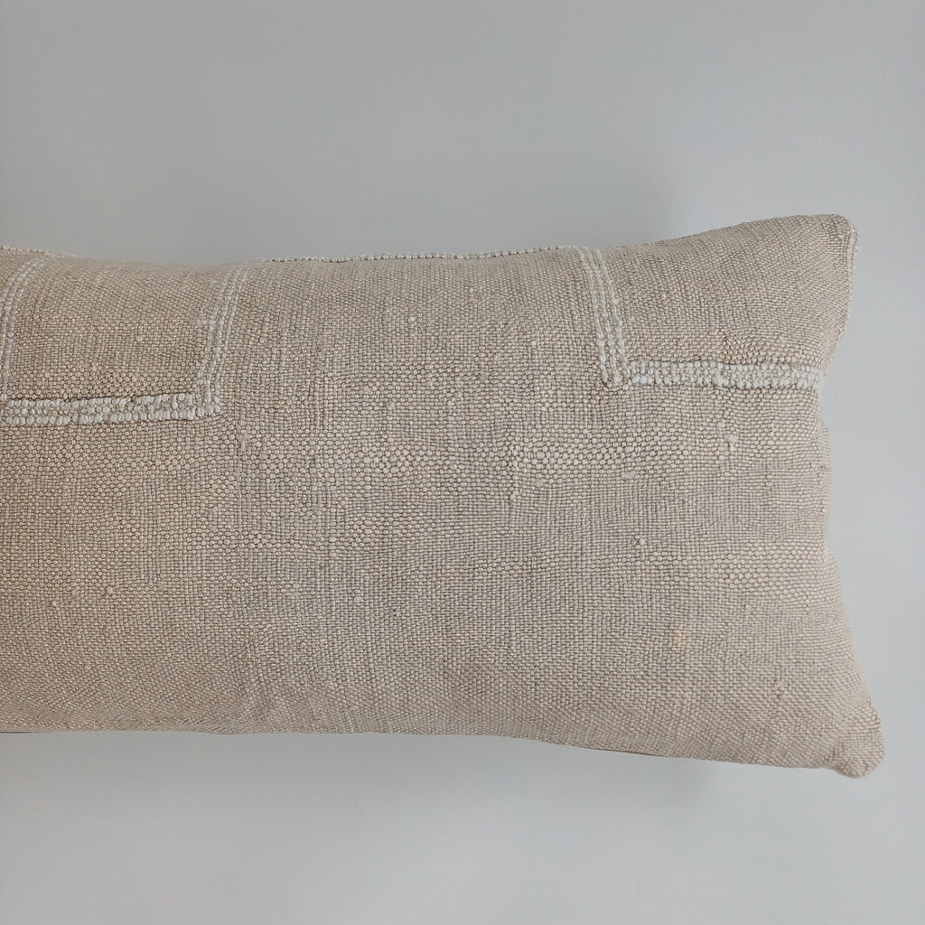 Moroccan Handmade Oatmeal Cactus Silk Cushion Cover 24''x12'' / 60x30 CM