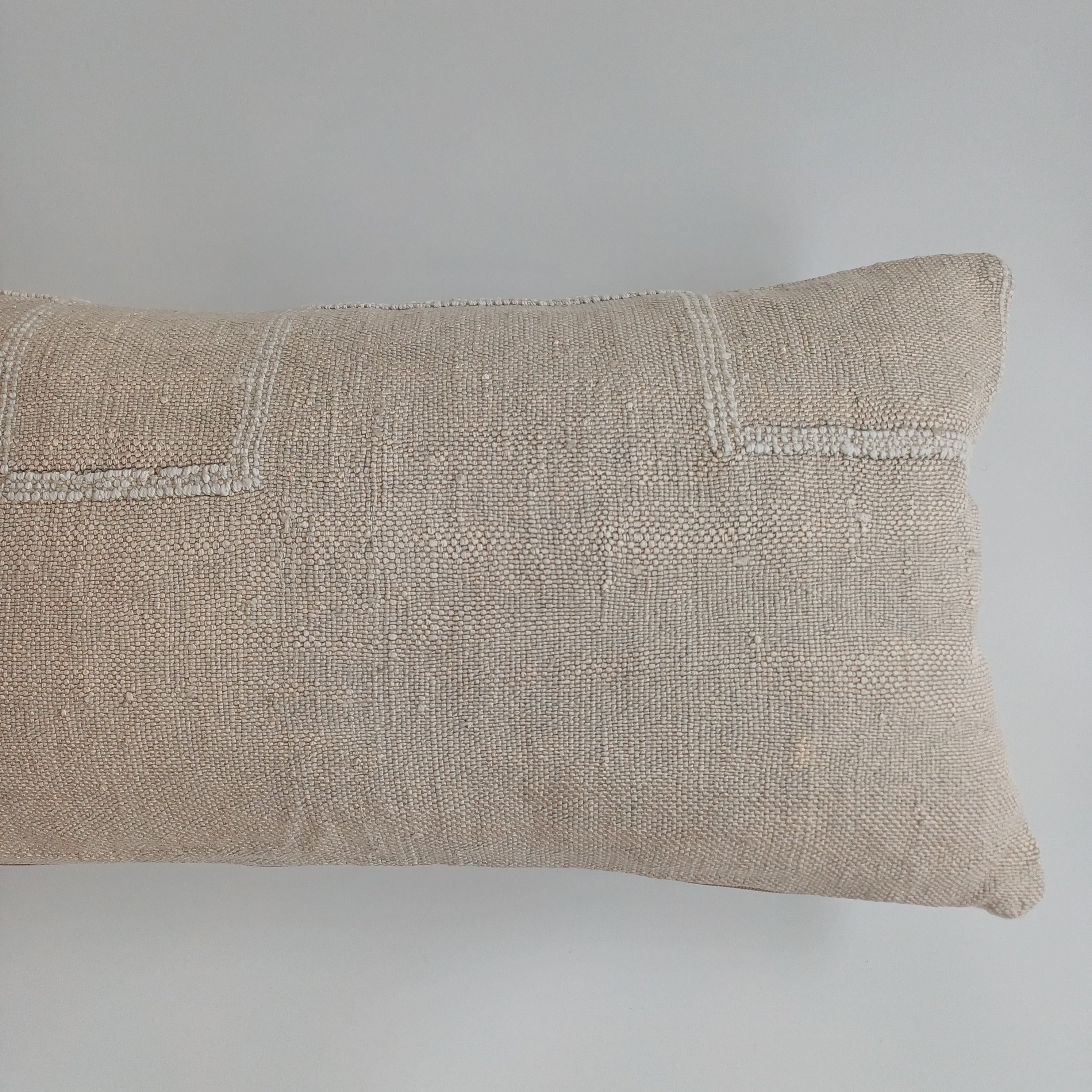 Moroccan Handmade Oatmeal Cactus Silk Cushion Cover 24''x12'' / 60x30 CM