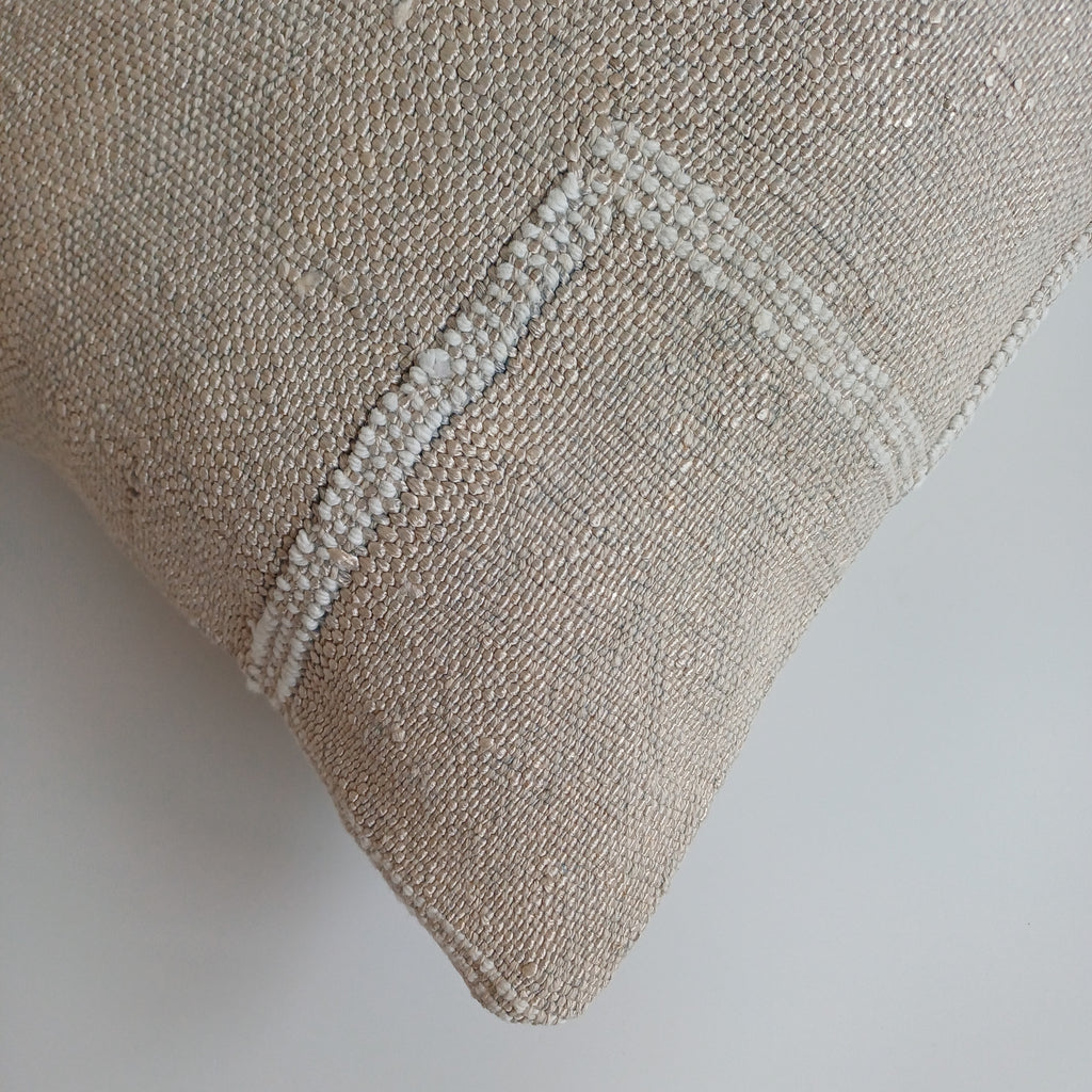 Moroccan Handmade Oatmeal Cactus Silk Cushion Cover 24''x12'' / 60x30 CM