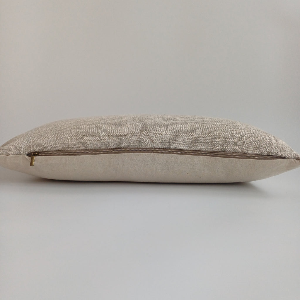 Moroccan Handmade Oatmeal Cactus Silk Cushion Cover 24''x12'' / 60x30 CM
