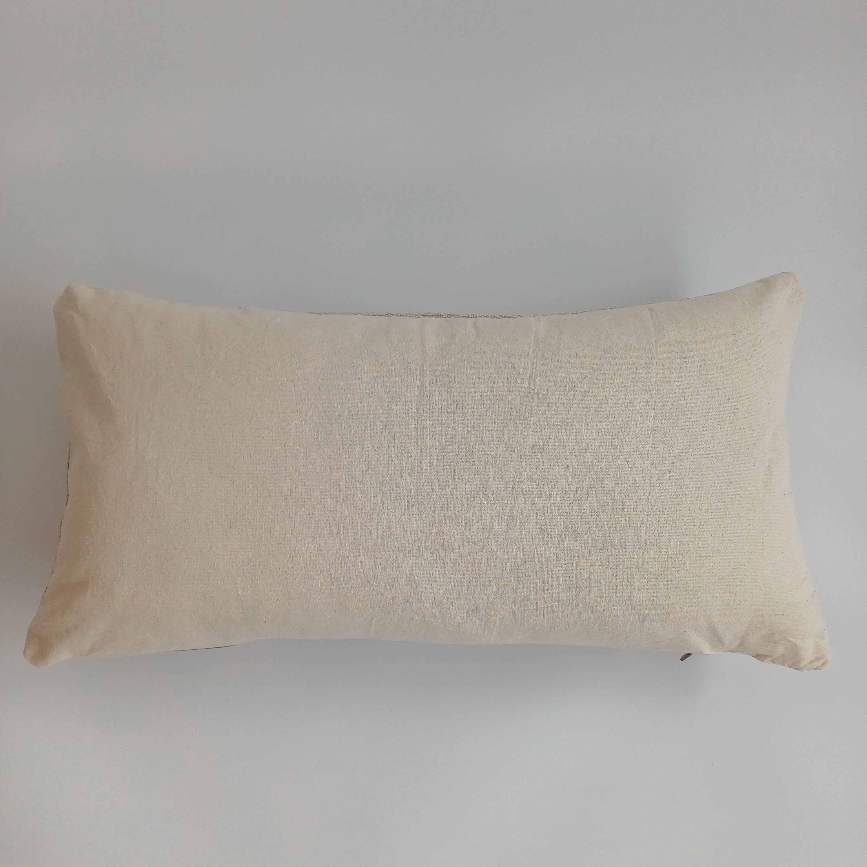 Moroccan Handmade Oatmeal Cactus Silk Cushion Cover 24''x12'' / 60x30 CM