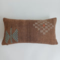 Moroccan Handmade Charcoal Brown Cactus Silk Cushion Cover 24''x12'' / 60x30 CM