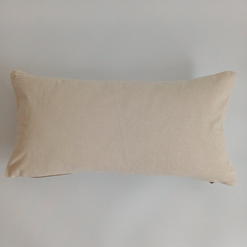 Moroccan Handmade White Cactus Silk Cushion Cover 24''x12'' / 60x30 CM