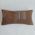 Moroccan Handmade Charcoal Brown Cactus Silk Cushion Cover 24''x12'' / 60x30 CM