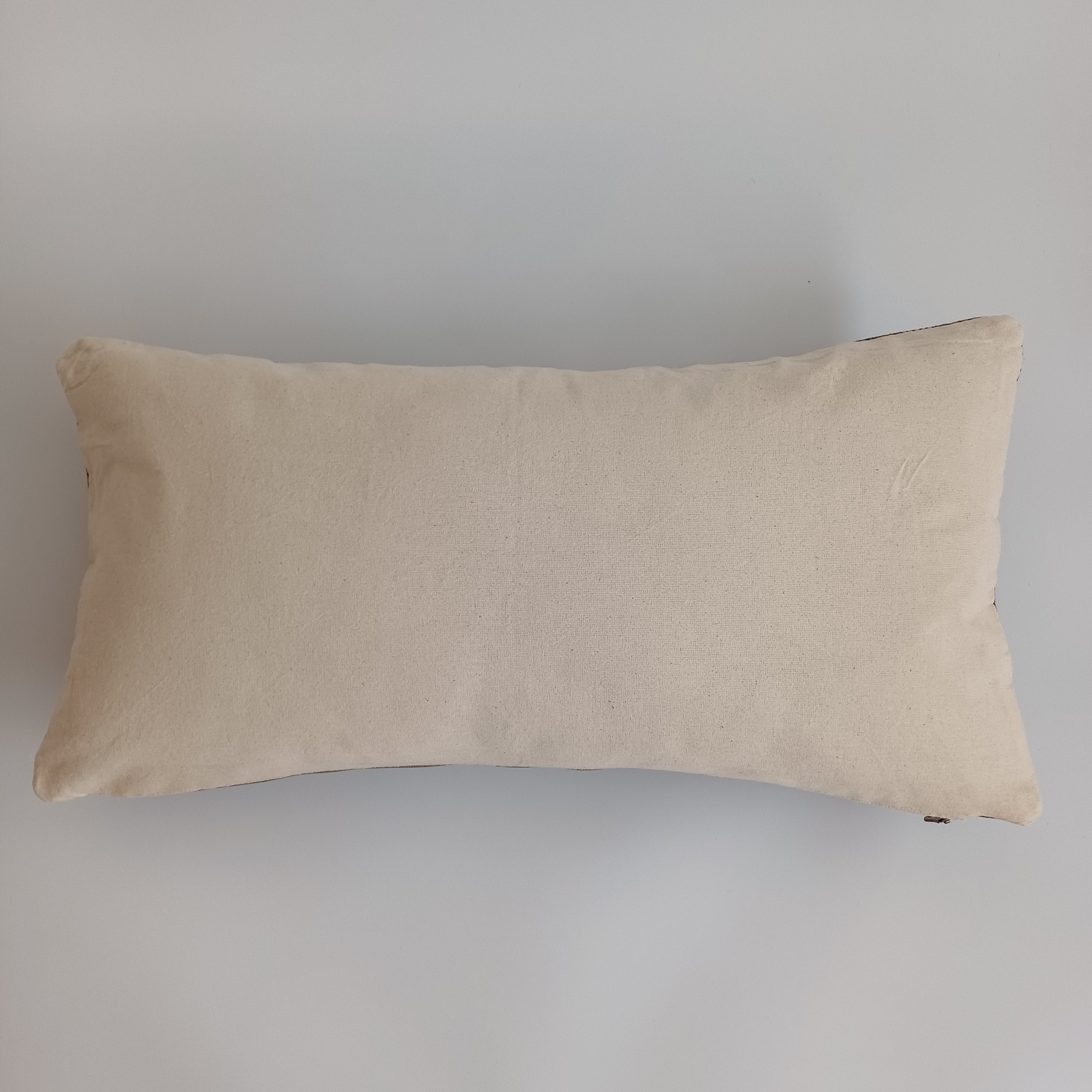 Moroccan Handmade Charcoal Brown Cactus Silk Cushion Cover 24''x12'' / 60x30 CM