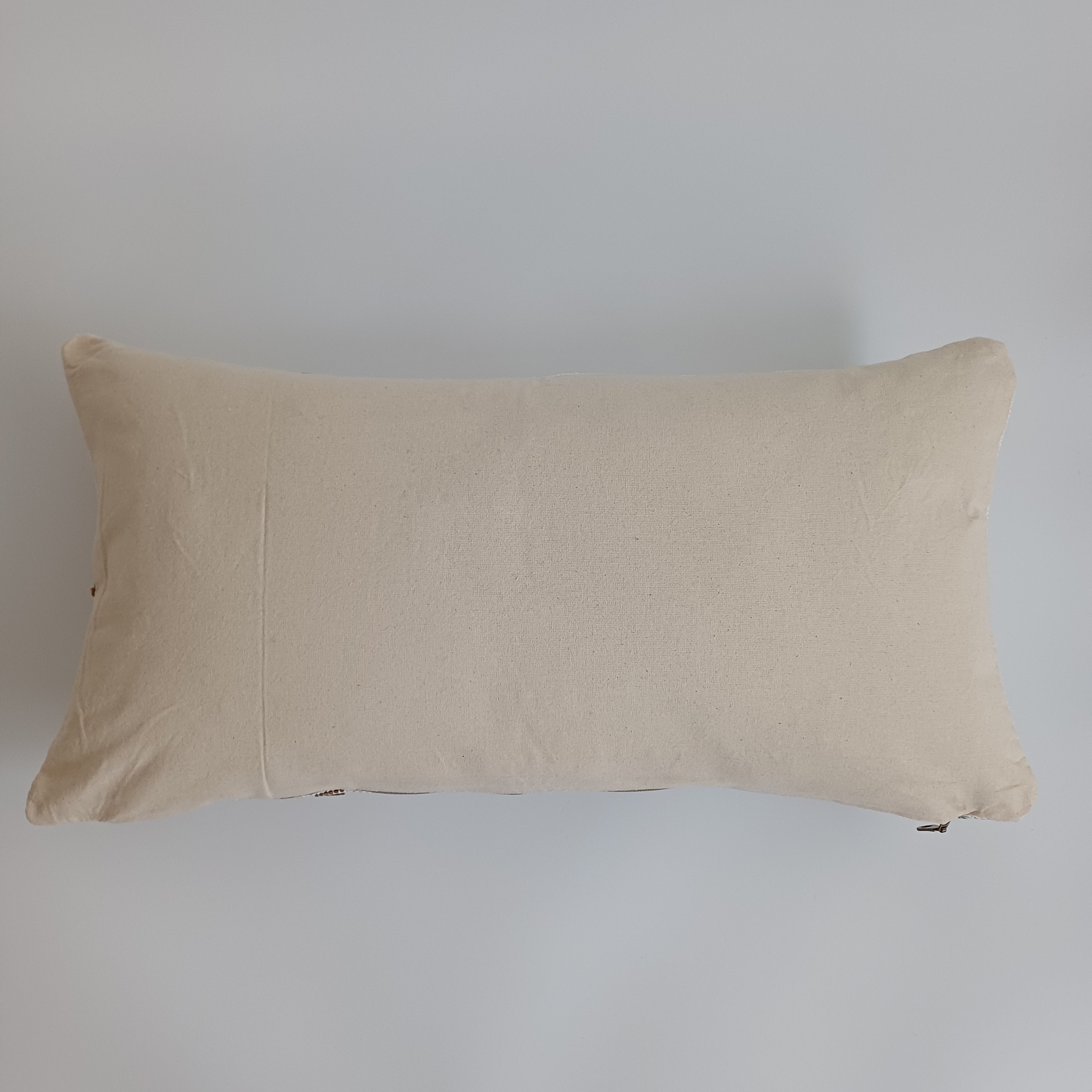 Moroccan Handmade White Cactus Silk Cushion Cover 24''x12'' / 60x30 CM