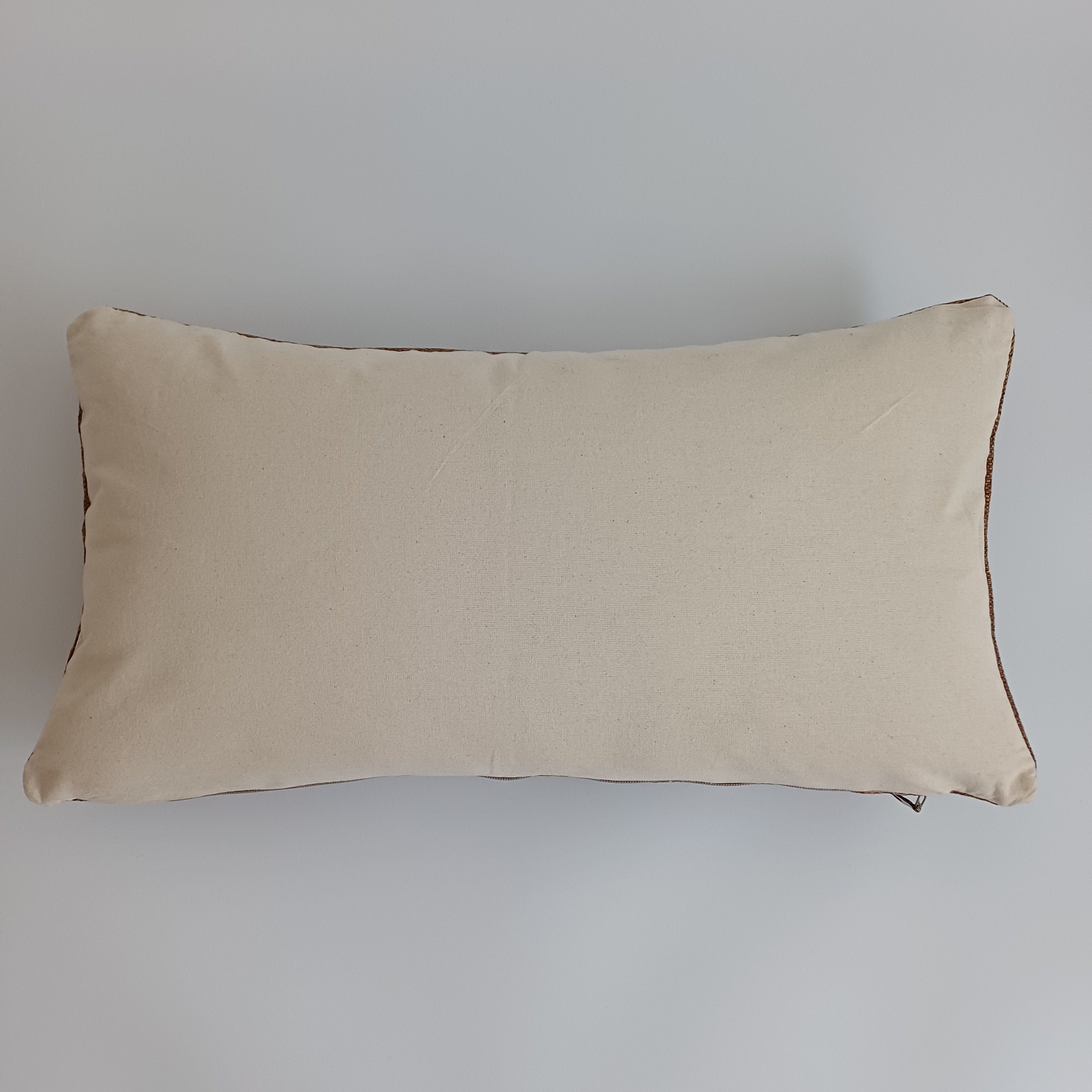 Moroccan Handmade Charcoal Brown Cactus Silk Cushion Cover 24''x12'' / 60x30 CM