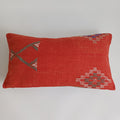 Moroccan Handmade Orange Red Cactus Silk Cushion Cover 24''x12'' / 60x30 CM