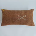 Moroccan Handmade Charcoal Brown Cactus Silk Cushion Cover 24''x12'' / 60x30 CM