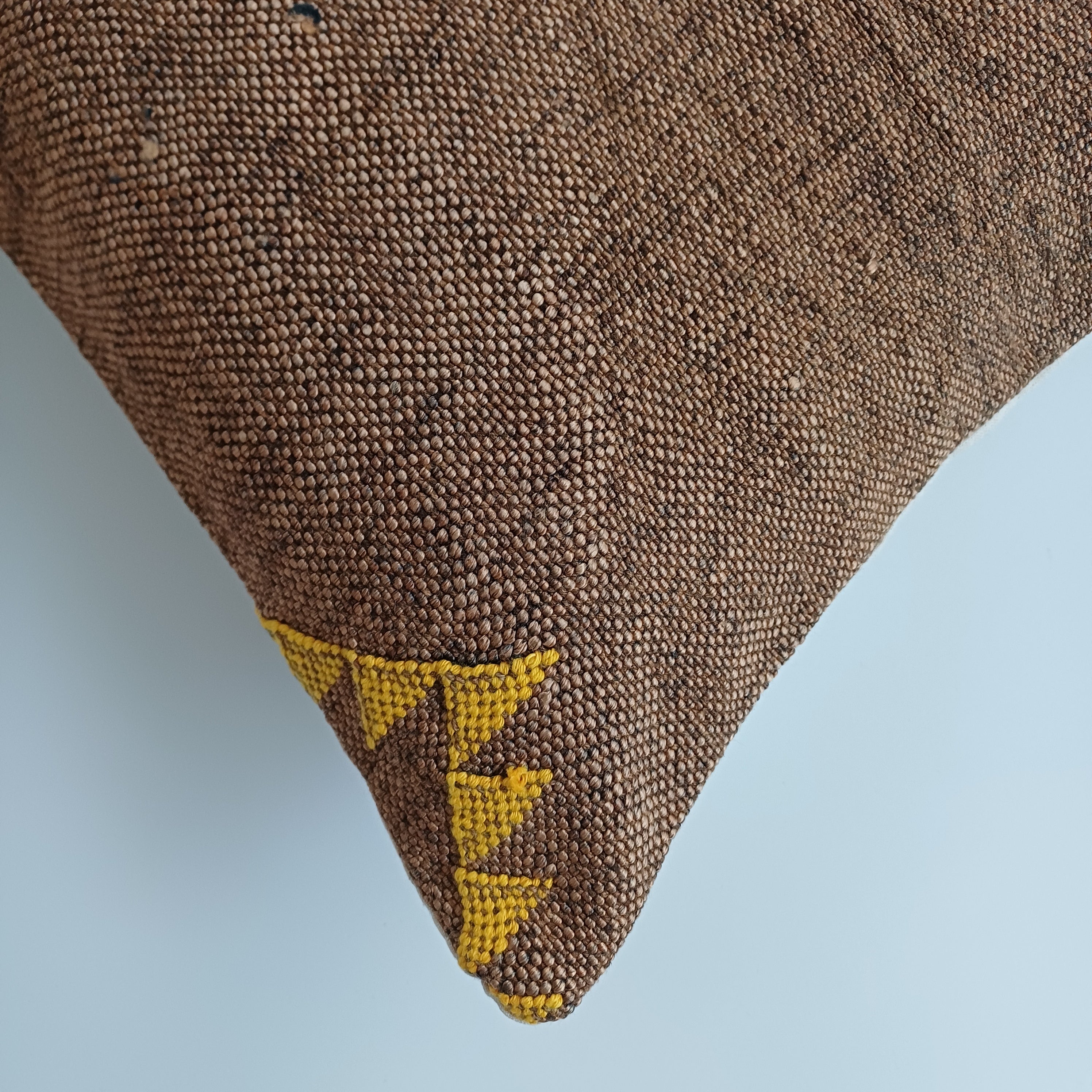 Moroccan Handmade Charcoal Brown Cactus Silk Cushion Cover 24''x12'' / 60x30 CM