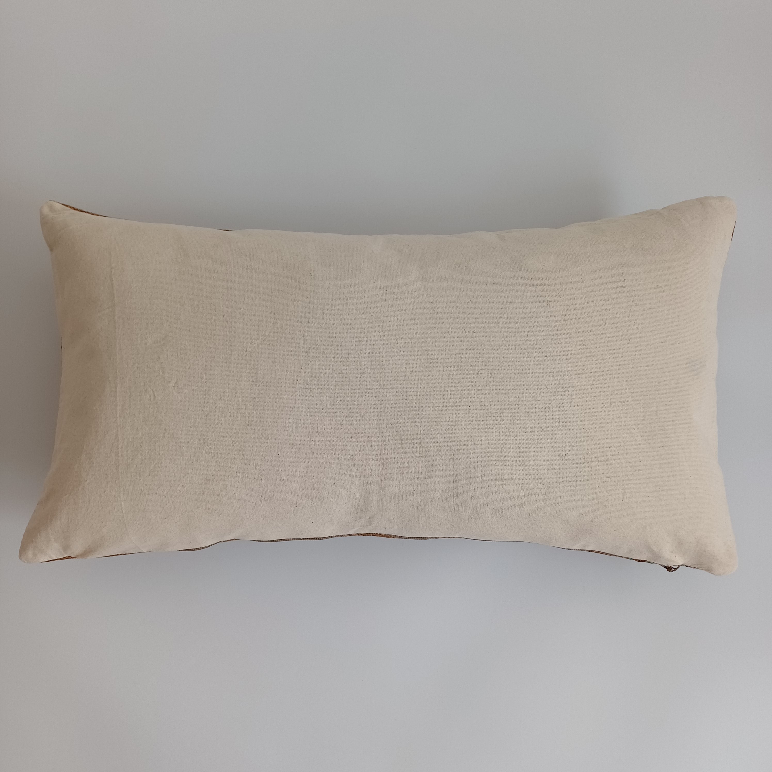 Moroccan Handmade Charcoal Brown Cactus Silk Cushion Cover 24''x12'' / 60x30 CM