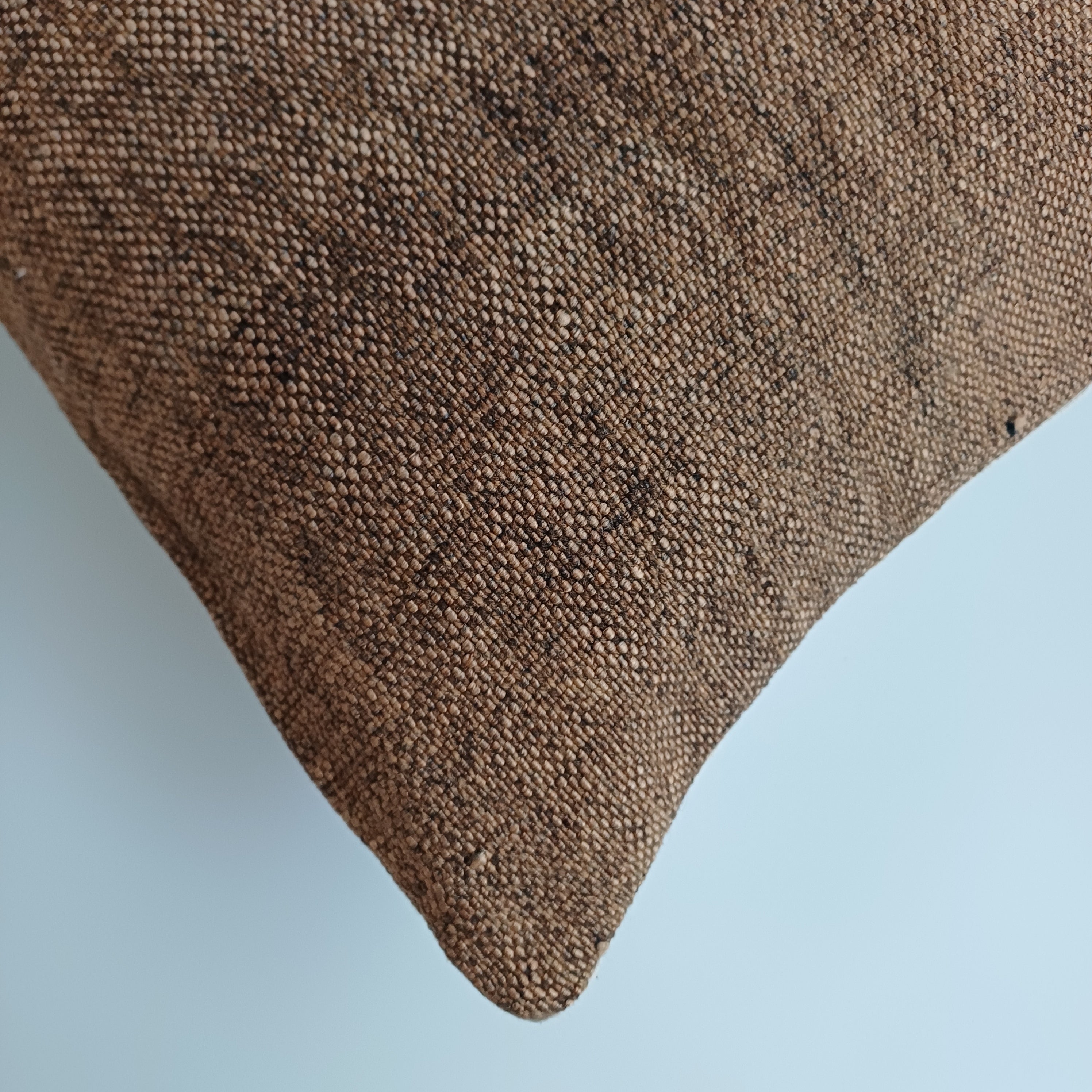 Moroccan Handmade Charcoal Brown Cactus Silk Cushion Cover 24''x12'' / 60x30 CM