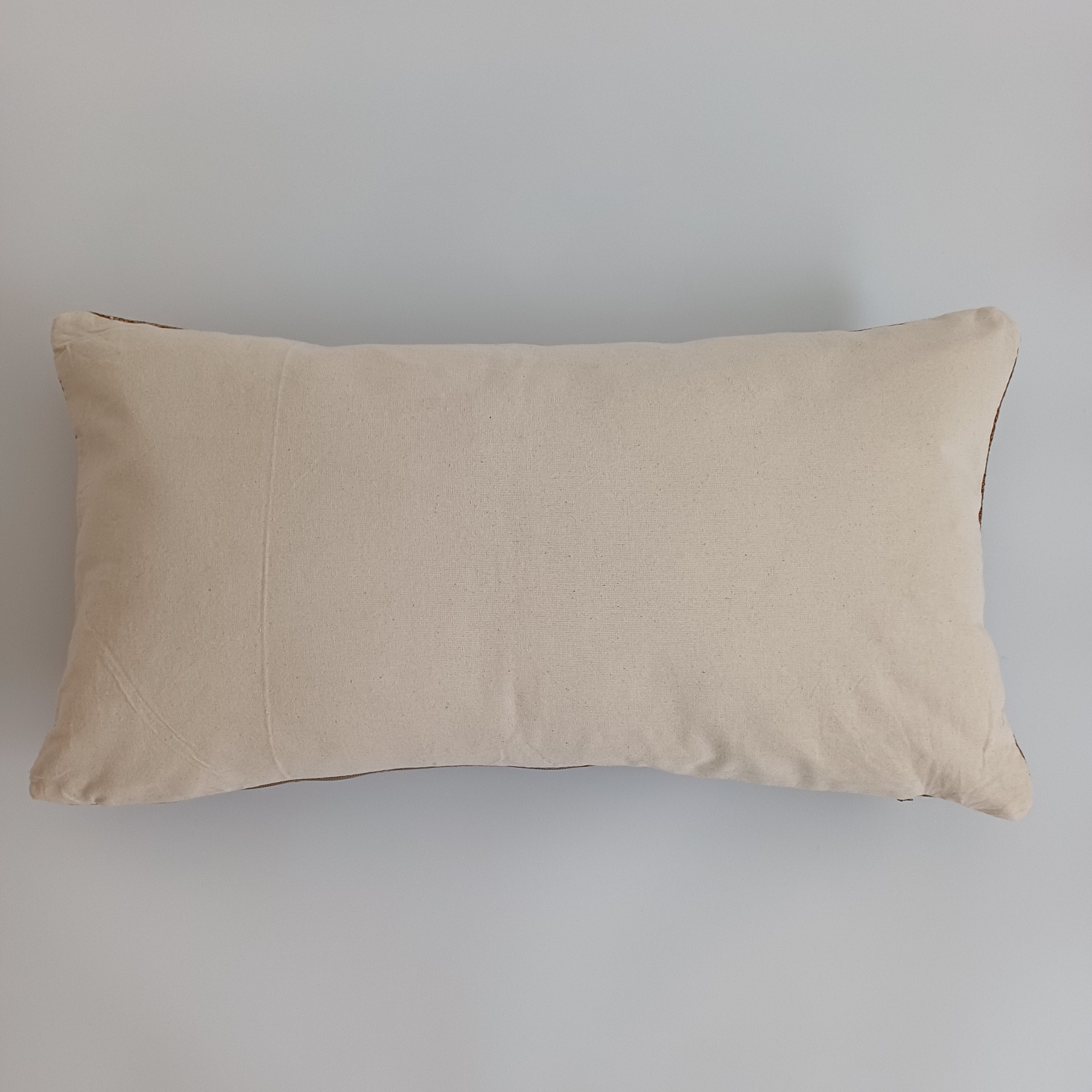 Moroccan Handmade Charcoal Brown Cactus Silk Cushion Cover 24''x12'' / 60x30 CM