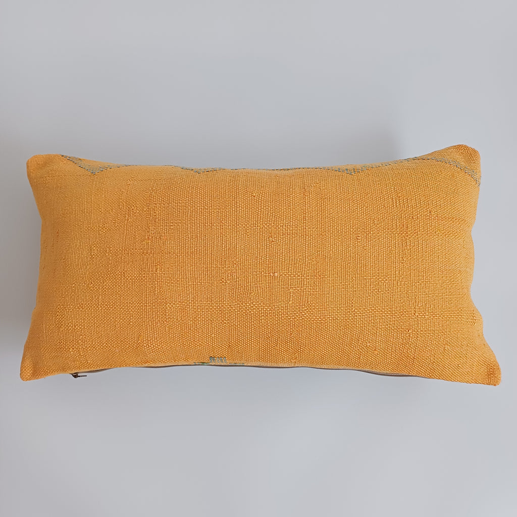 Moroccan Handmade Sunset Orange Cactus Silk Cushion Cover 24''x12'' / 60x30 CM