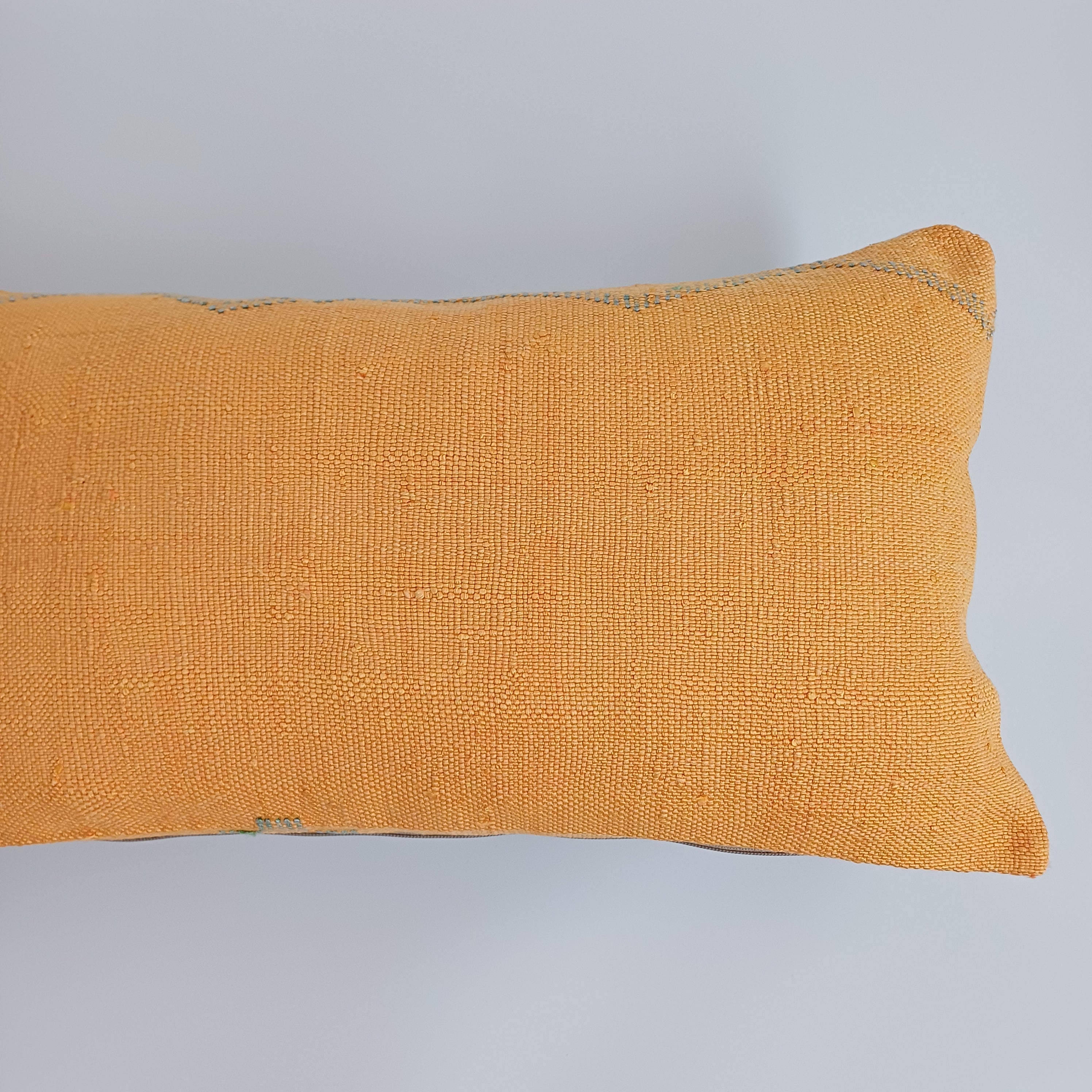 Moroccan Handmade Sunset Orange Cactus Silk Cushion Cover 24''x12'' / 60x30 CM