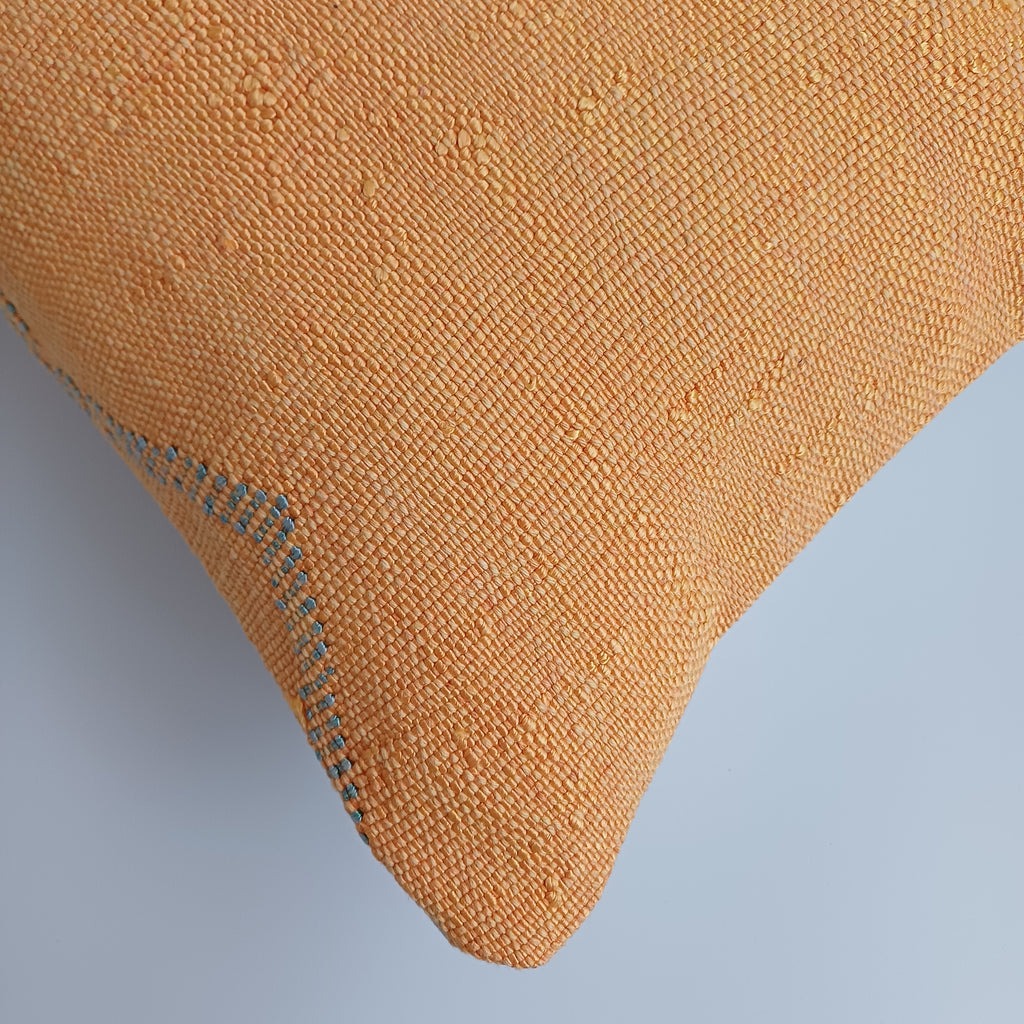 Moroccan Handmade Sunset Orange Cactus Silk Cushion Cover 24''x12'' / 60x30 CM