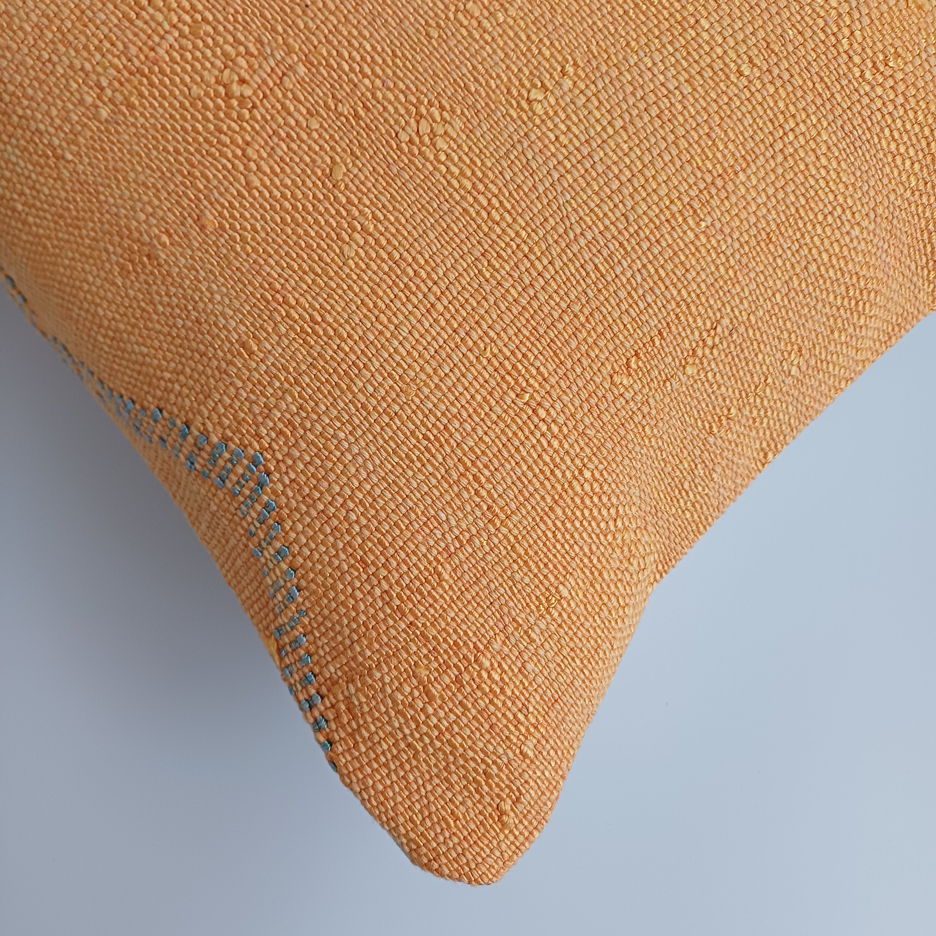 Moroccan Handmade Sunset Orange Cactus Silk Cushion Cover 24''x12'' / 60x30 CM