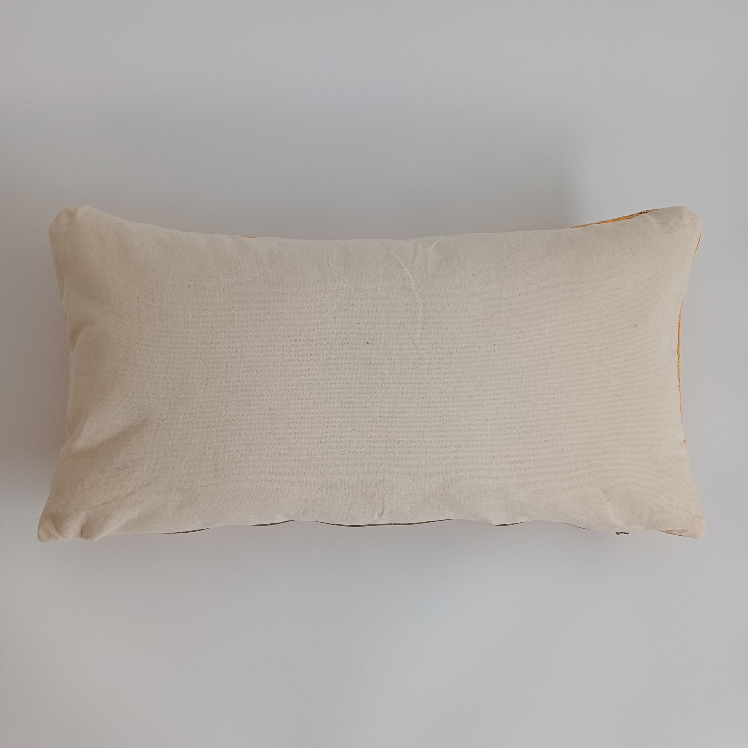 Moroccan Handmade Sunset Orange Cactus Silk Cushion Cover 24''x12'' / 60x30 CM