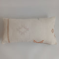 Moroccan Handmade White Cactus Silk Cushion Cover 24''x12'' / 60x30 CM