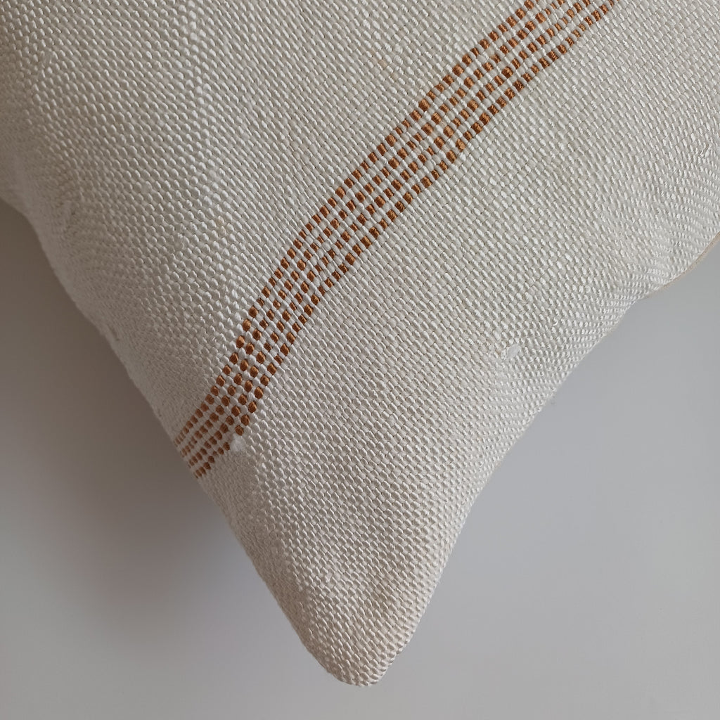 Moroccan Handmade White Cactus Silk Cushion Cover 24''x12'' / 60x30 CM
