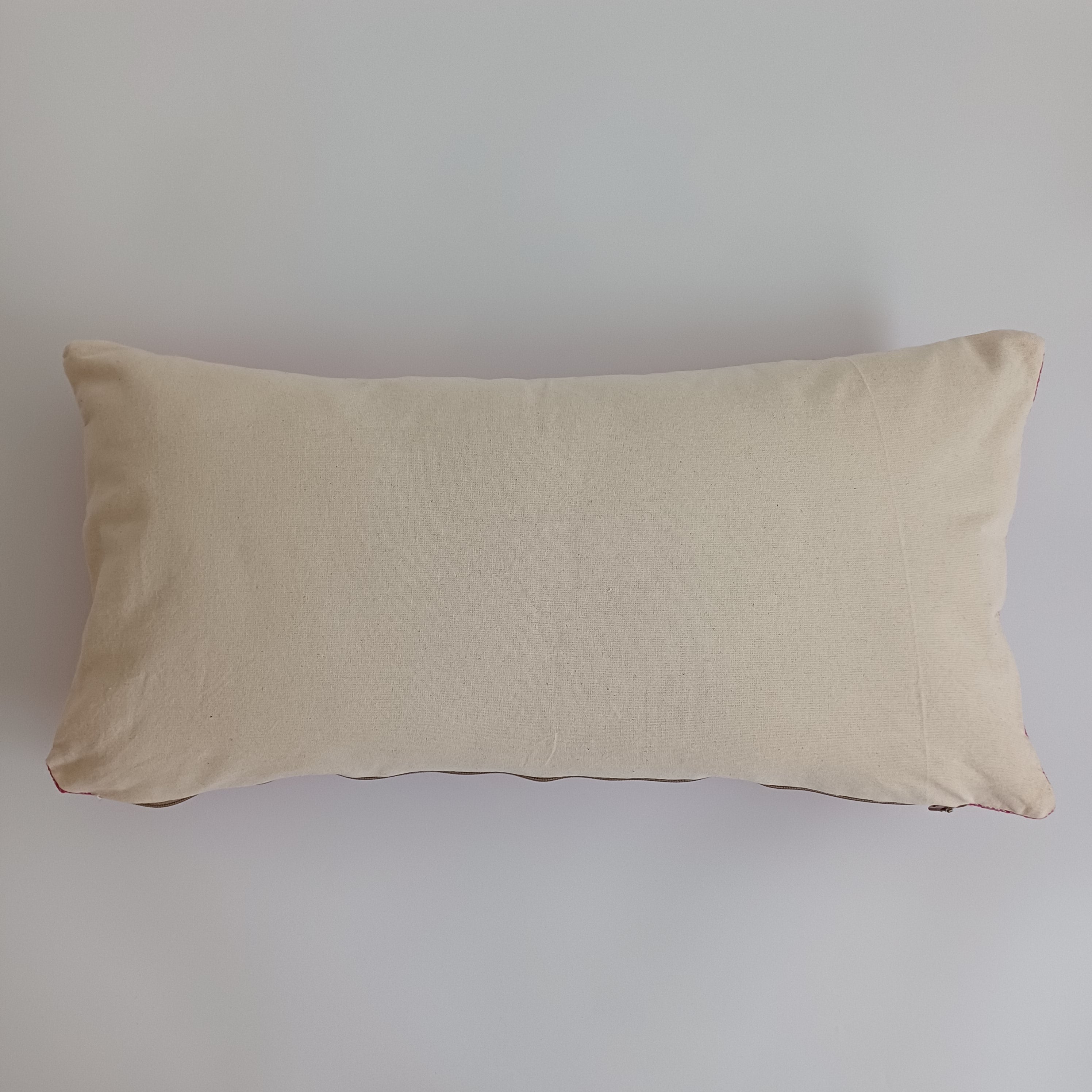 Moroccan Handmade Pink Cactus Silk Cushion Cover 24''x12'' / 60x30 CM