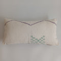 Moroccan Handmade White Cactus Silk Cushion Cover 24''x12'' / 60x30 CM