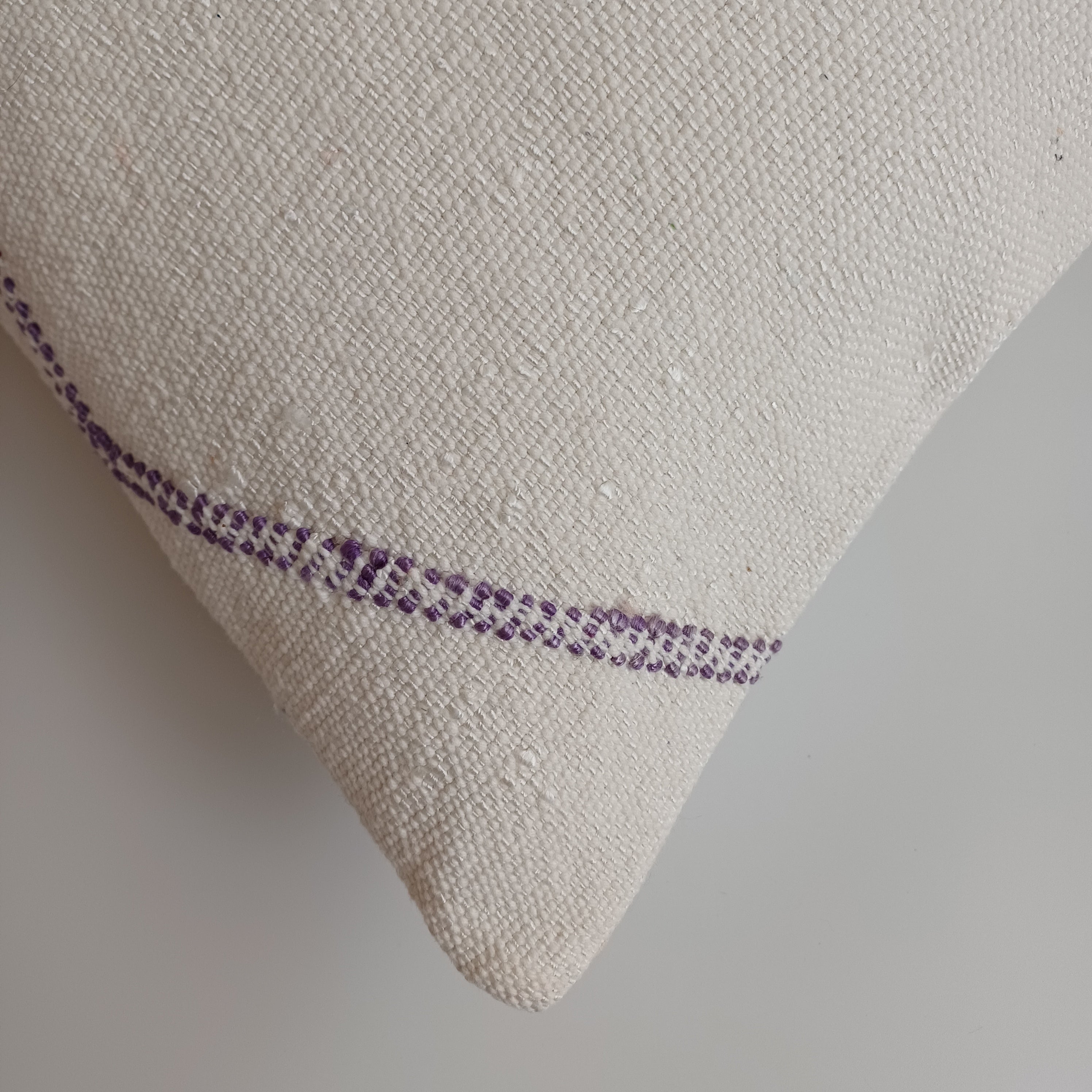 Moroccan Handmade White Cactus Silk Cushion Cover 24''x12'' / 60x30 CM