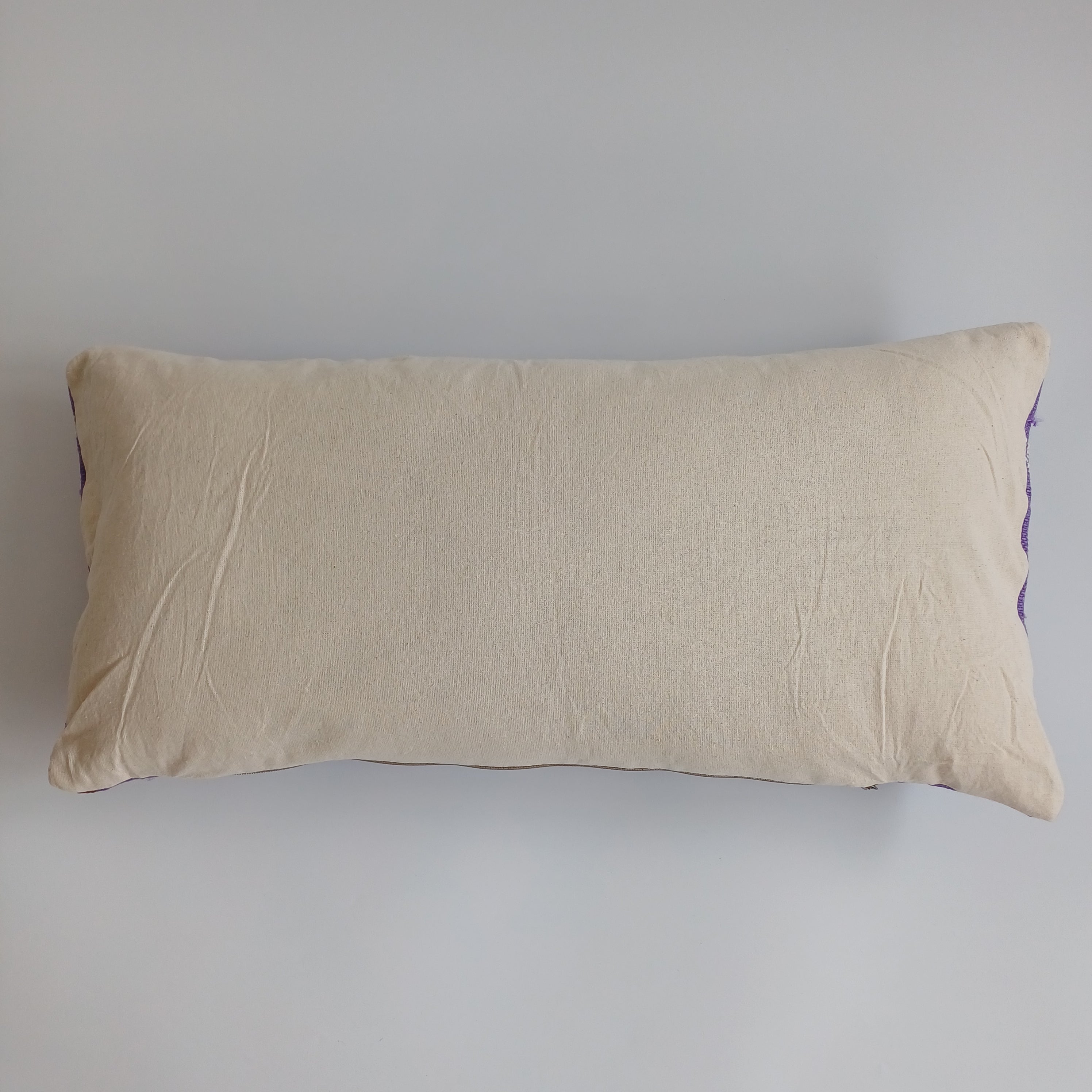 Moroccan Handmade Purple Cactus Silk Cushion Cover 24''x12'' / 60x30 CM