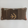 Moroccan Handmade Charcoal Brown Cactus Silk Cushion Cover 24''x12'' / 60x30 CM