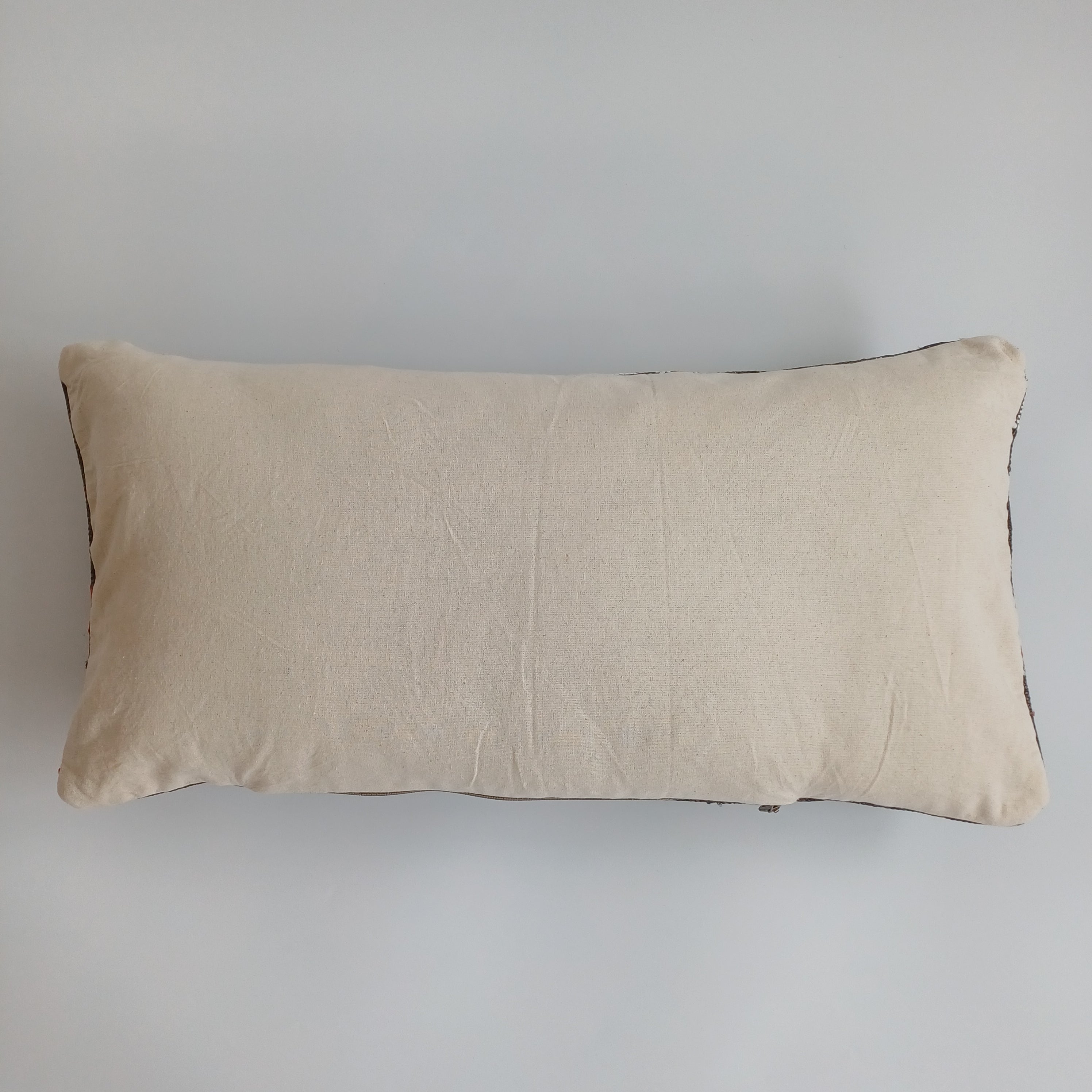 Moroccan Handmade Charcoal Brown Cactus Silk Cushion Cover 24''x12'' / 60x30 CM