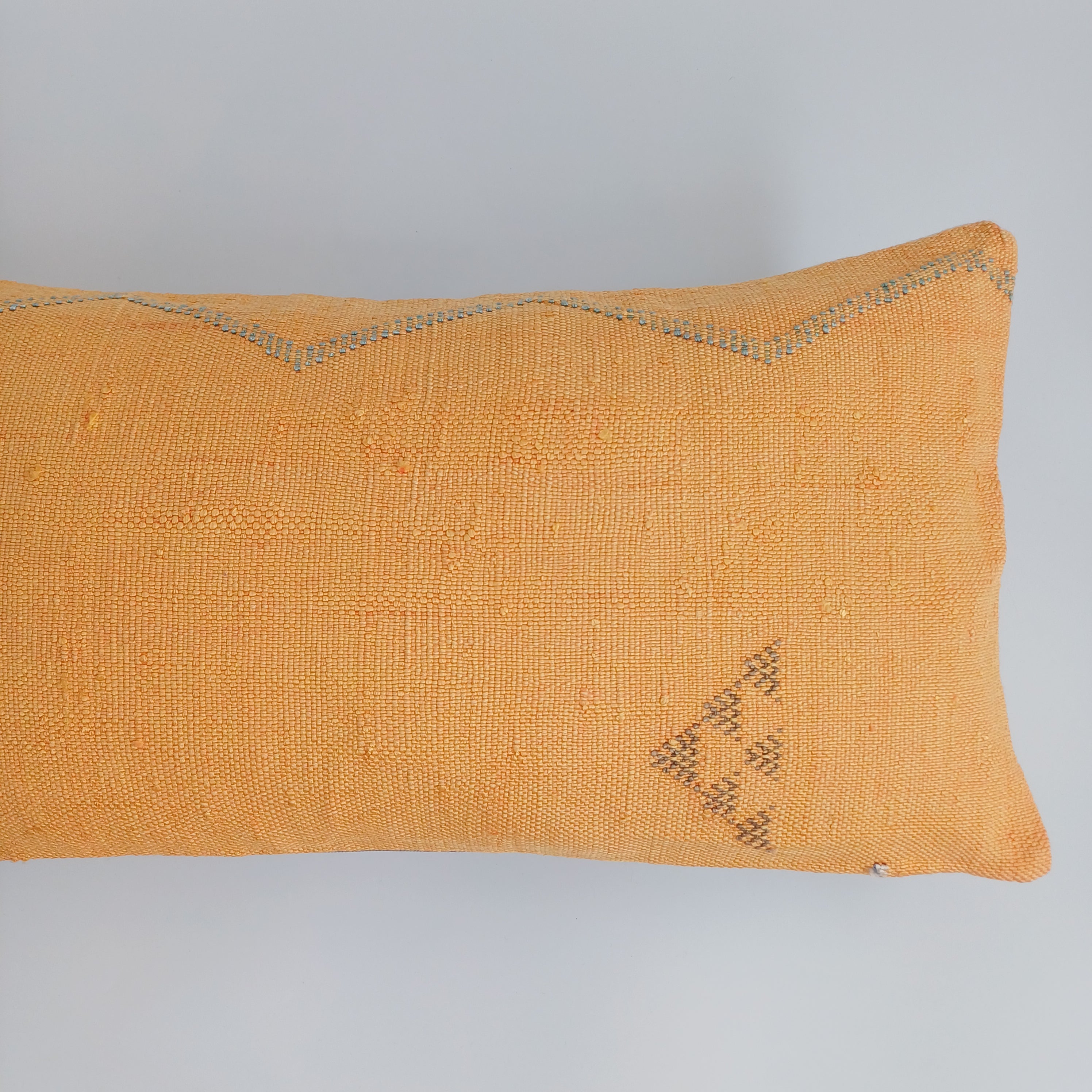 Moroccan Handmade Sunset Orange Cactus Silk Cushion Cover 24''x12'' / 60x30 CM