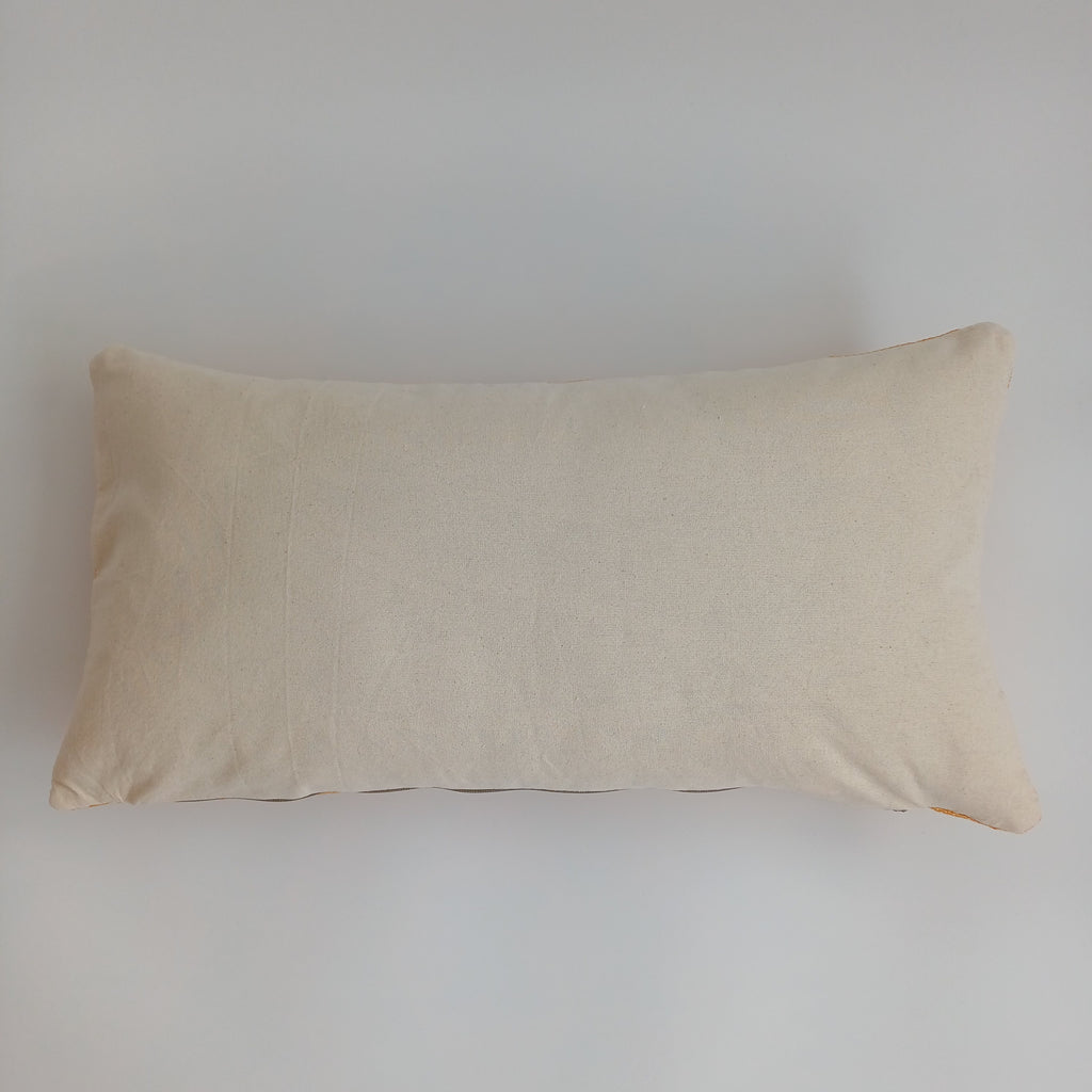Moroccan Handmade Sunset Orange Cactus Silk Cushion Cover 24''x12'' / 60x30 CM