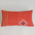 Moroccan Handmade Orange Red Cactus Silk Cushion Cover 24''x12'' / 60x30 CM