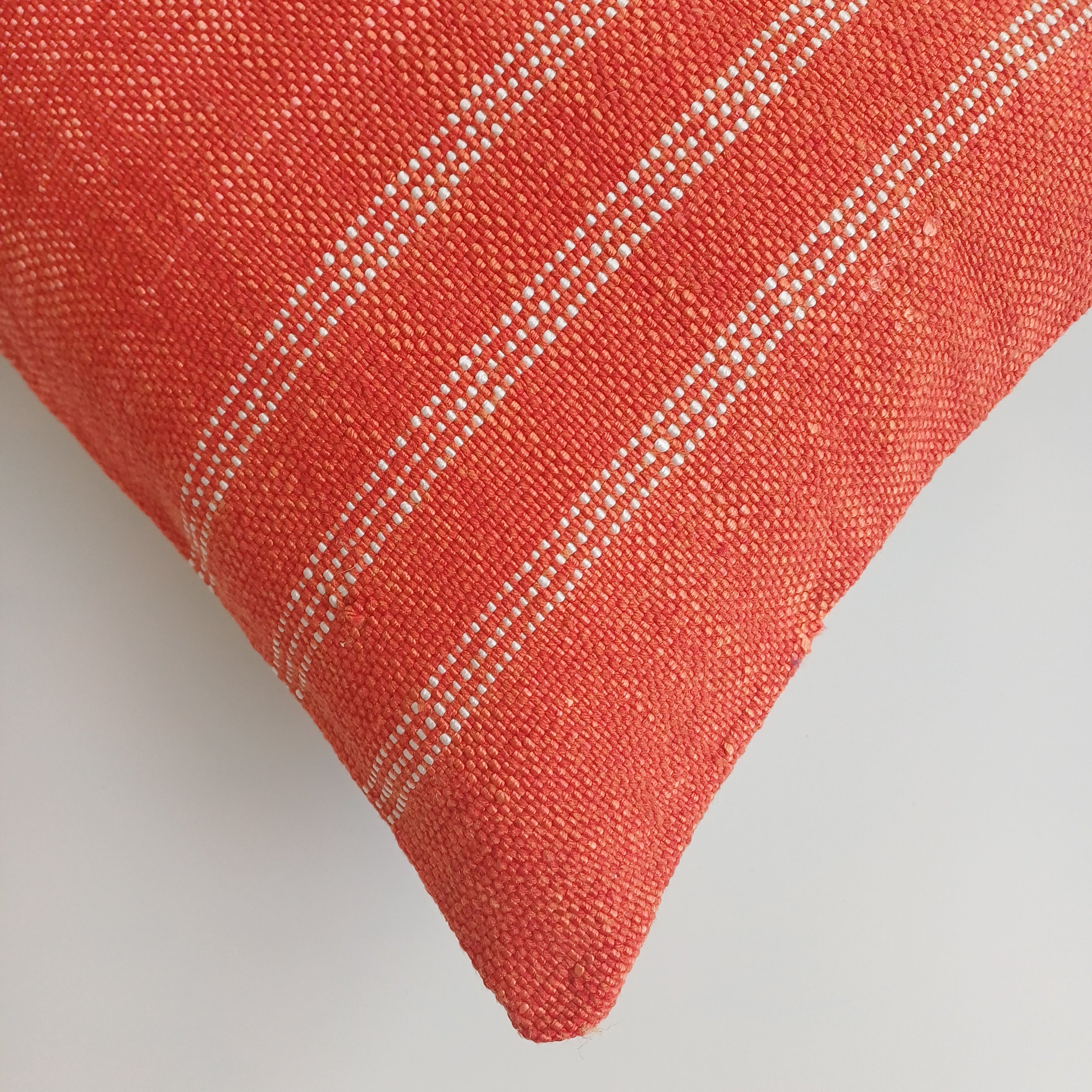 Moroccan Handmade Orange Red Cactus Silk Cushion Cover 24''x12'' / 60x30 CM