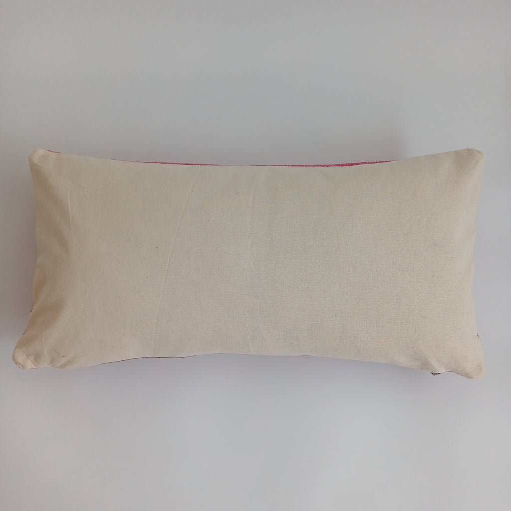Moroccan Handmade Pink Cactus Silk Cushion Cover 24''x12'' / 60x30 CM